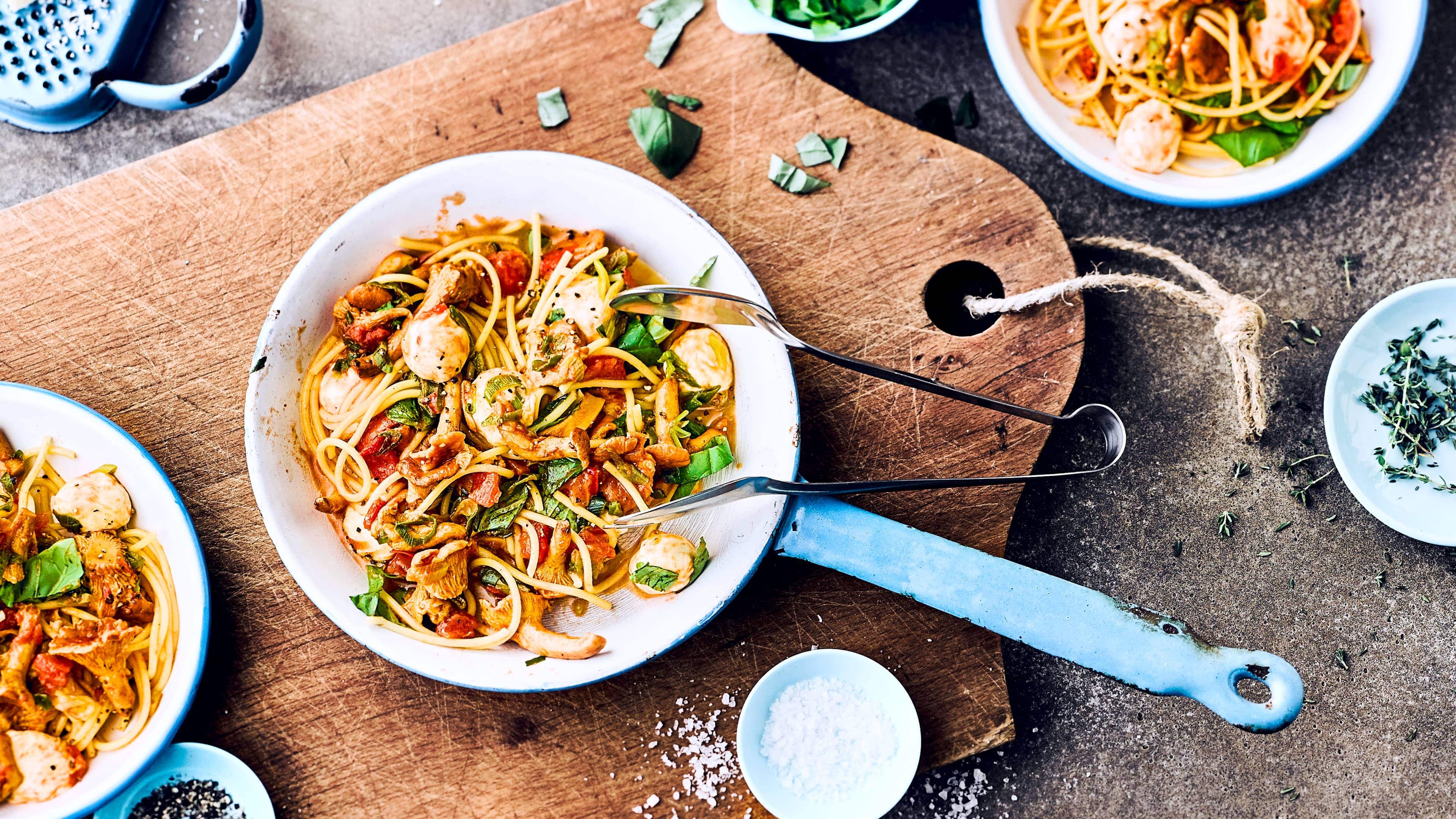 Spaghetti mit Pfifferlingen Spaghetti mit Pfifferlingen