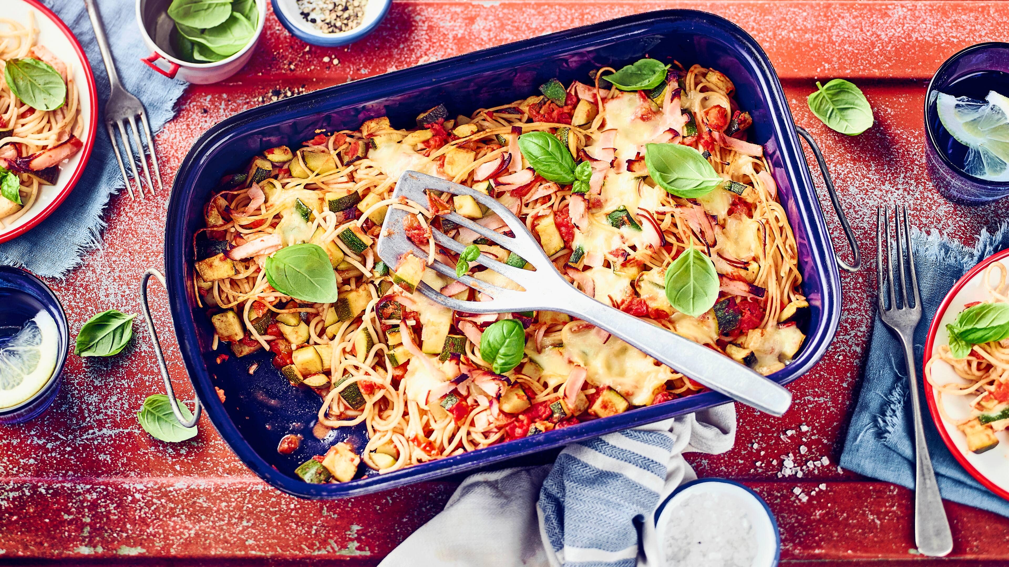 Zucchini-Spaghetti-Auflauf Zucchini-Spaghetti-Auflauf