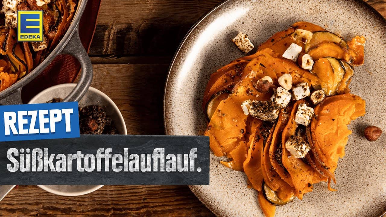 Süßkartoffelauflauf YouTube Platzhalterbild für ein Video mit dem Titel 'Süßkartoffelauflauf'.