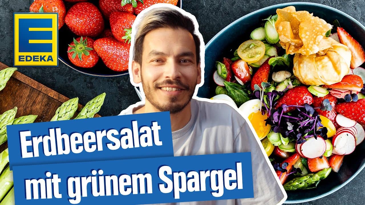 Erdbeersalat mit grünem Spargel YouTube Platzhalterbild für ein Video mit dem Titel 'Erdbeersalat mit grünem Spargel'.