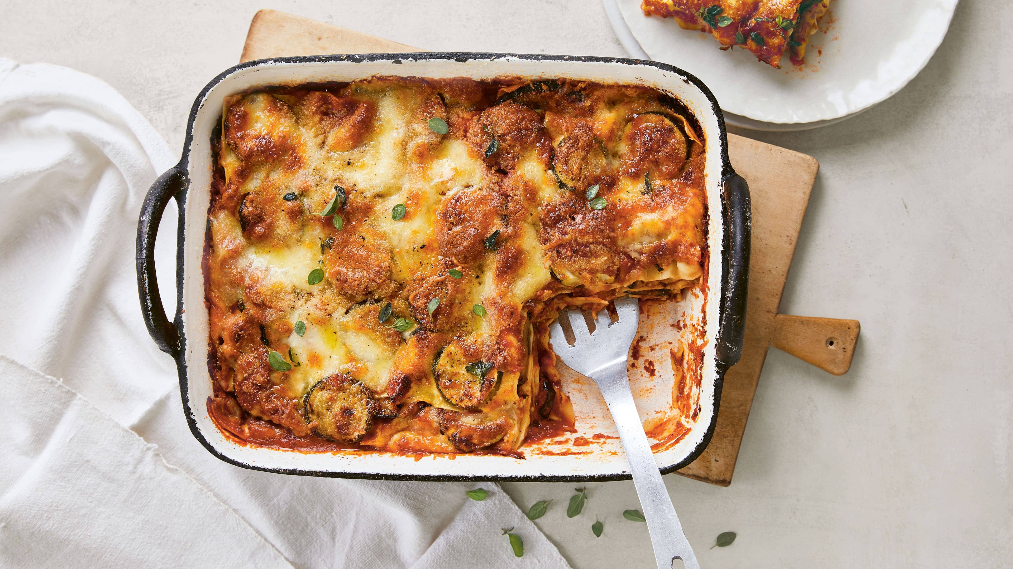 Auberginen-Lasagne mit Zucchini und Mozzarella Auberginen-Lasagne mit Zucchini und Mozzarella