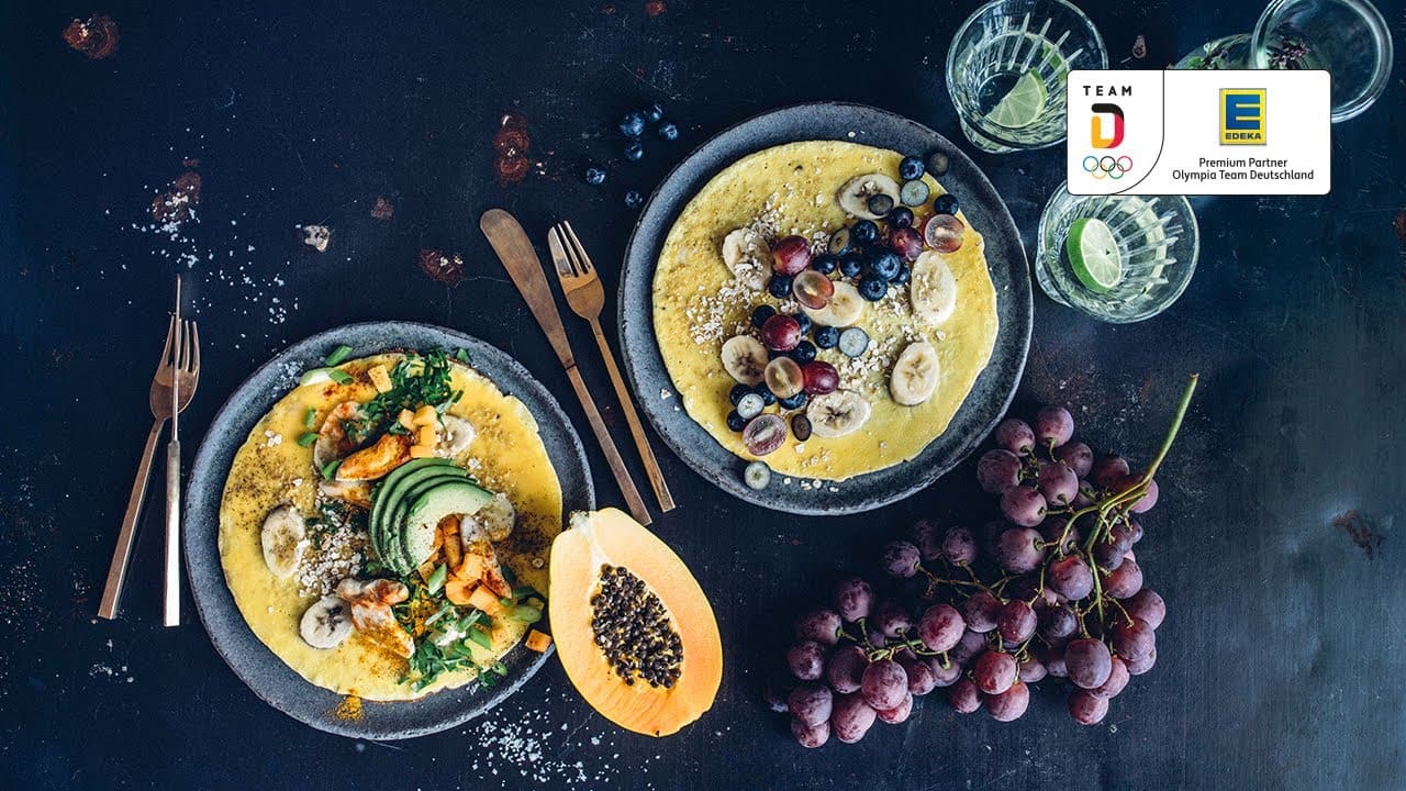 YouTube Platzhalterbild für ein Video mit dem Titel 'Bananen-Omelette herzhaft & süß'.