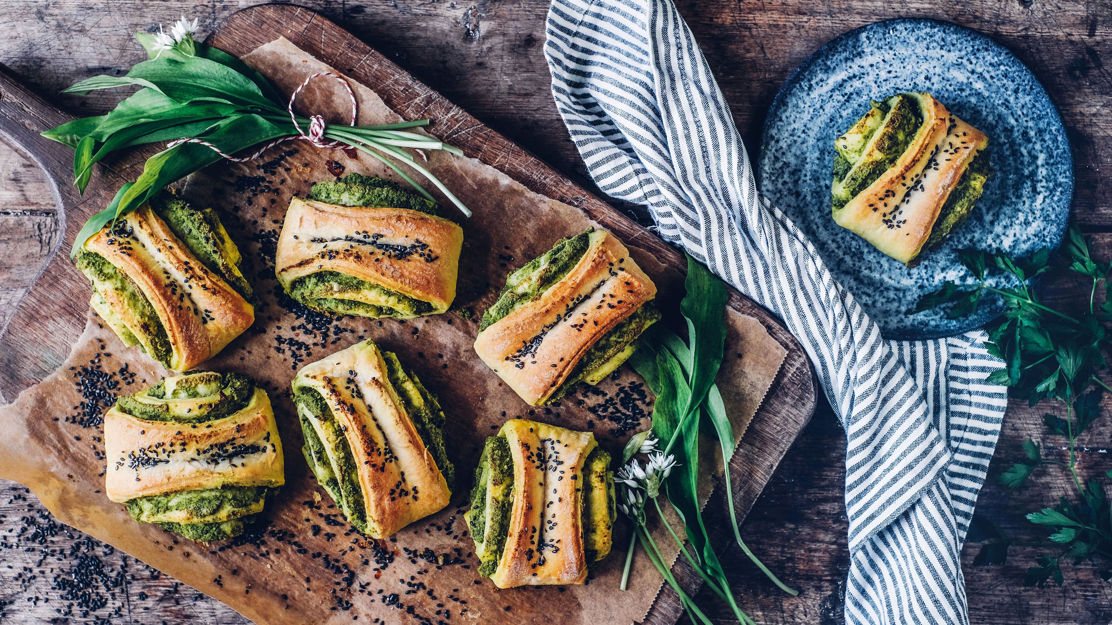 Bärlauch Franzbrötchen Bärlauch Franzbrötchen