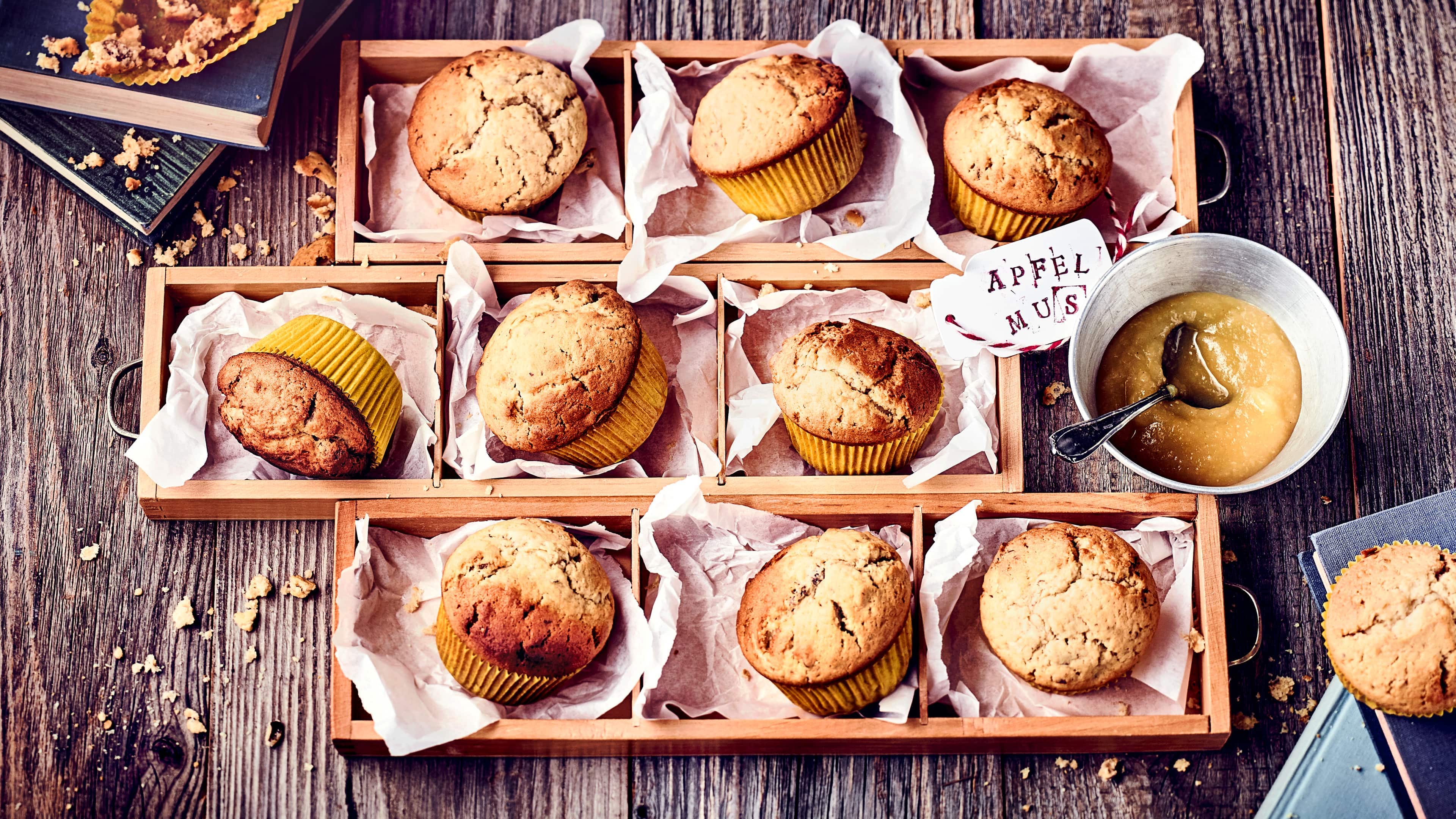 Apfelmusmuffins Ganz schnell selbergemacht und dazu herrlich saftig: Diese Apfelmusmuffins schmecken Kindern wie Erwachsenen