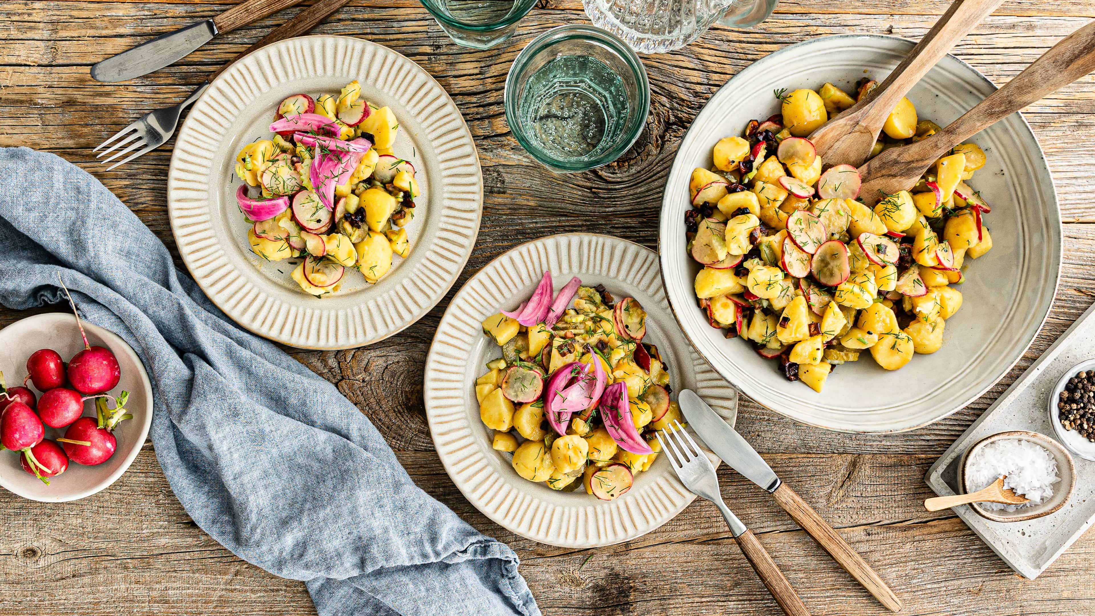 Veganer Kartoffelsalat mit Kräuterseitlingen Veganer Kartoffelsalat mit Kräuterseitlingen