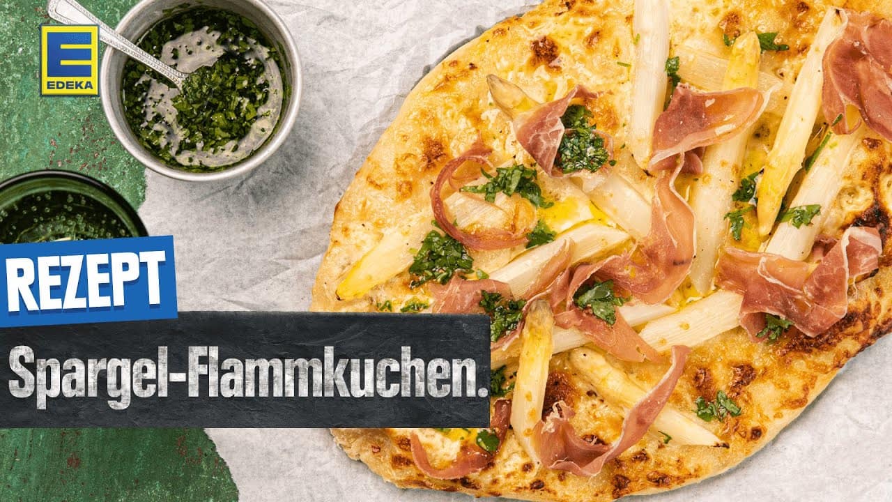 Spargel-Flammkuchen-Rezept YouTube Platzhalterbild für ein Video mit dem Titel 'Spargel-Flammkuchen-Rezept '.