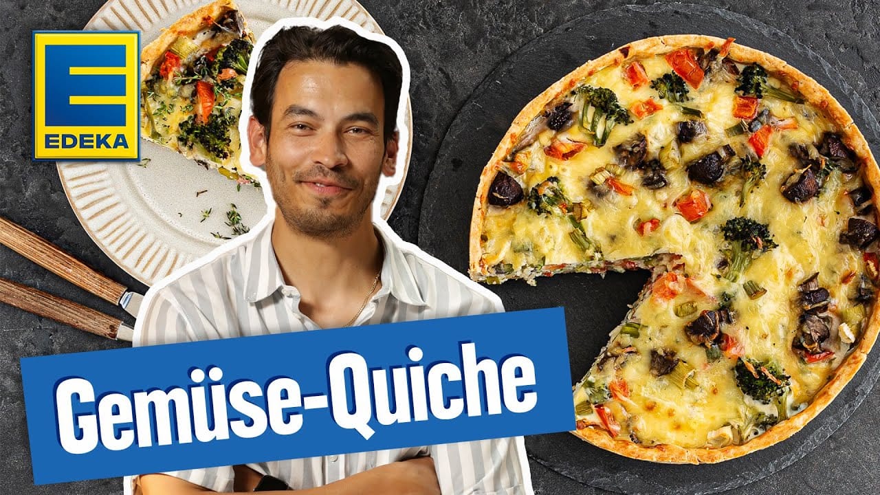 Gemüse Quiche YouTube Platzhalterbild für ein Video mit dem Titel 'Gemüse Quiche'.