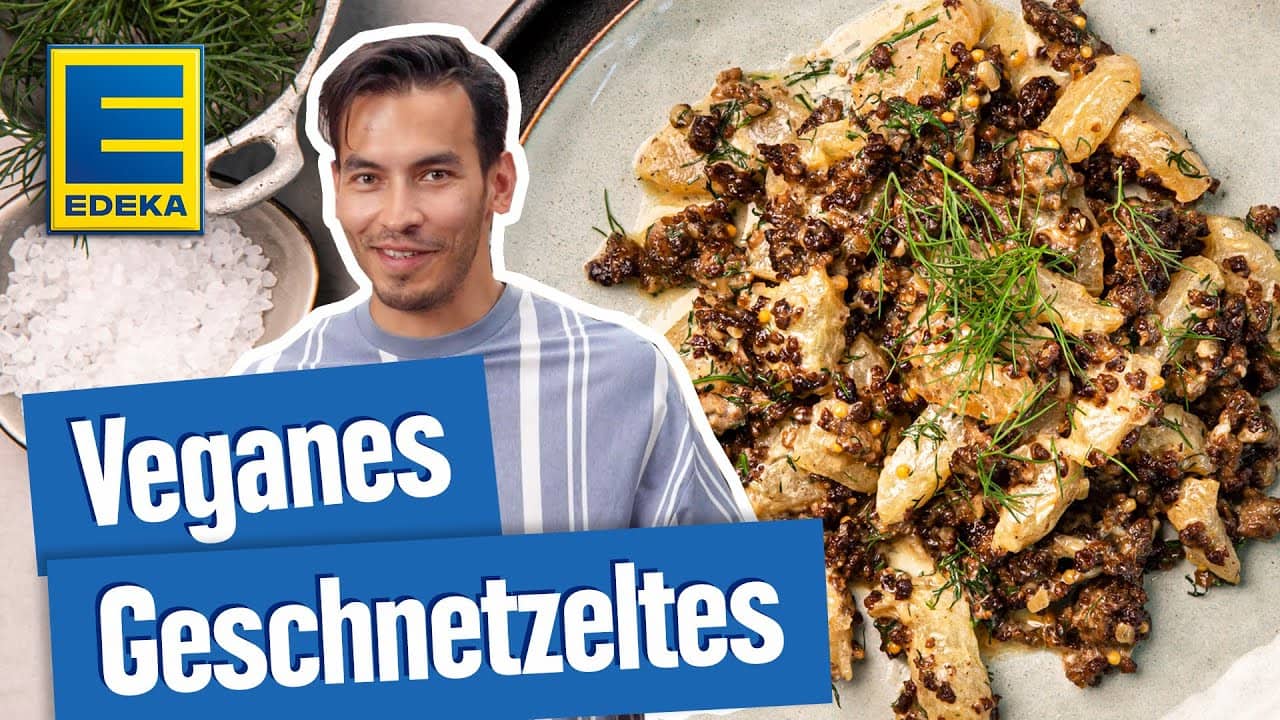 YouTube Platzhalterbild für ein Video mit dem Titel 'Veganes Geschnetzeltes'.