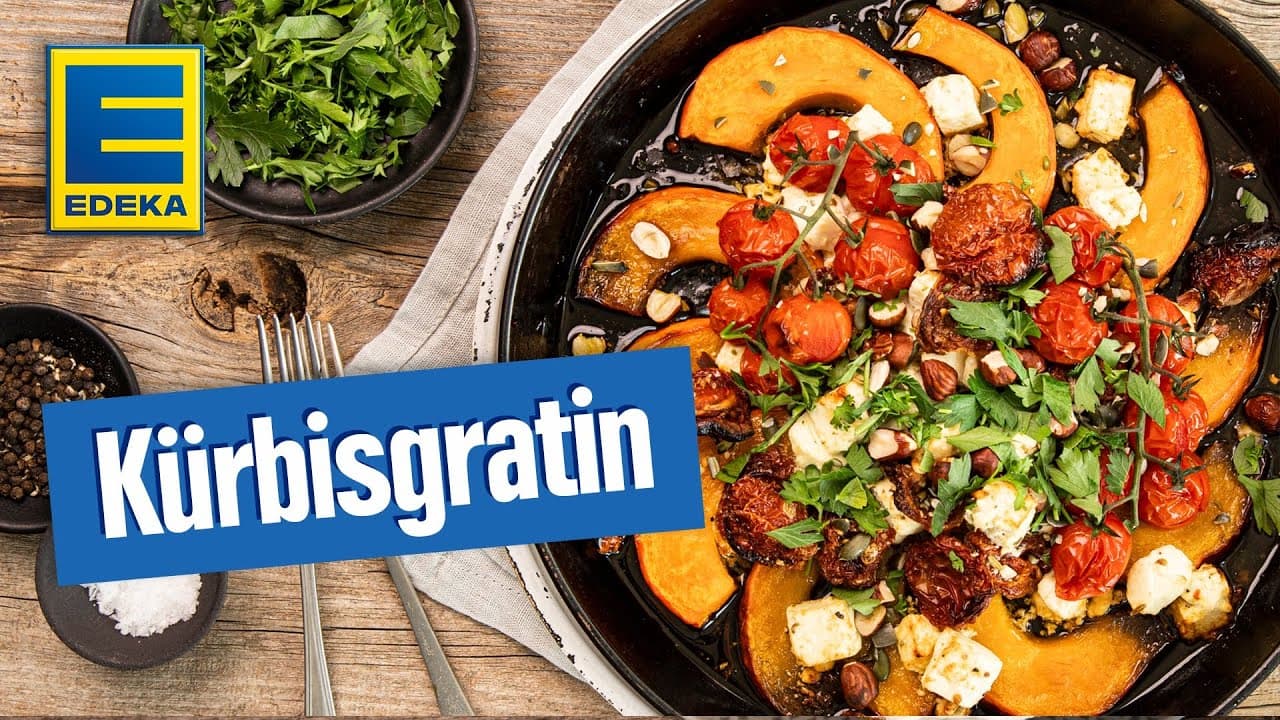 Kürbisgratin Rezept YouTube Platzhalterbild für ein Video mit dem Titel 'Kürbisgratin Rezept'.