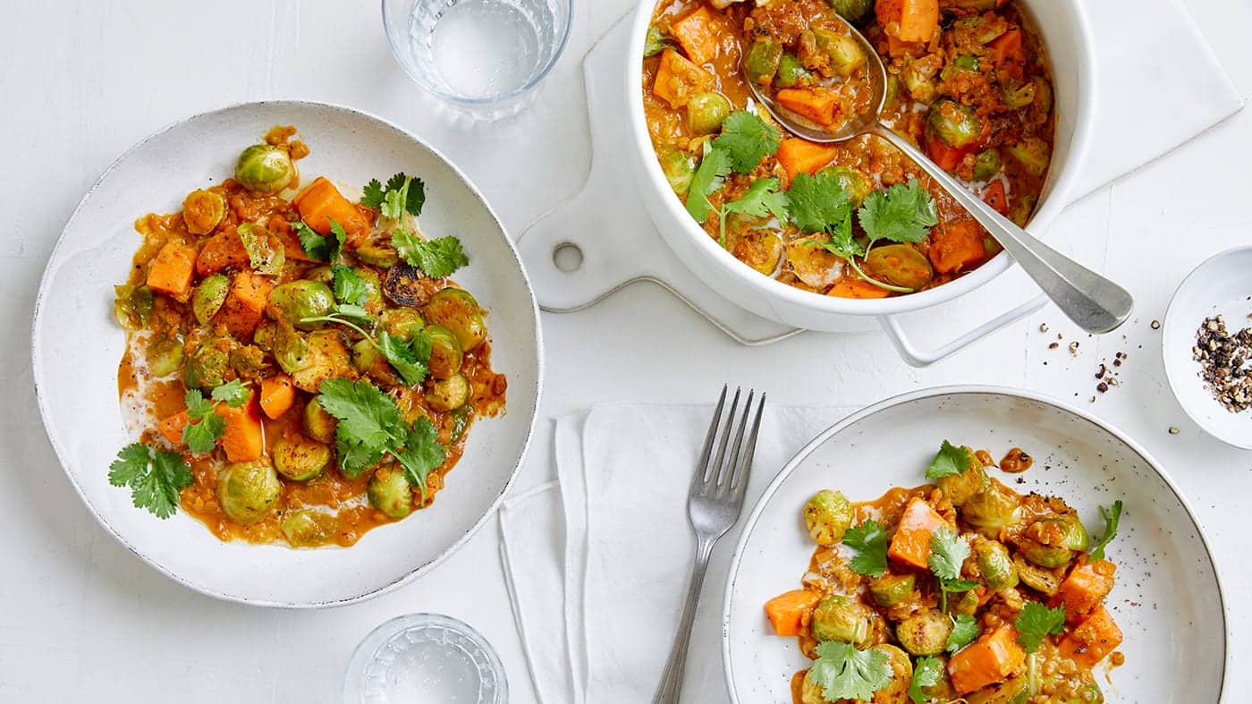 Rosenkohl-Curry mit Süßkartoffeln Rosenkohl-Curry mit Süßkartoffeln
