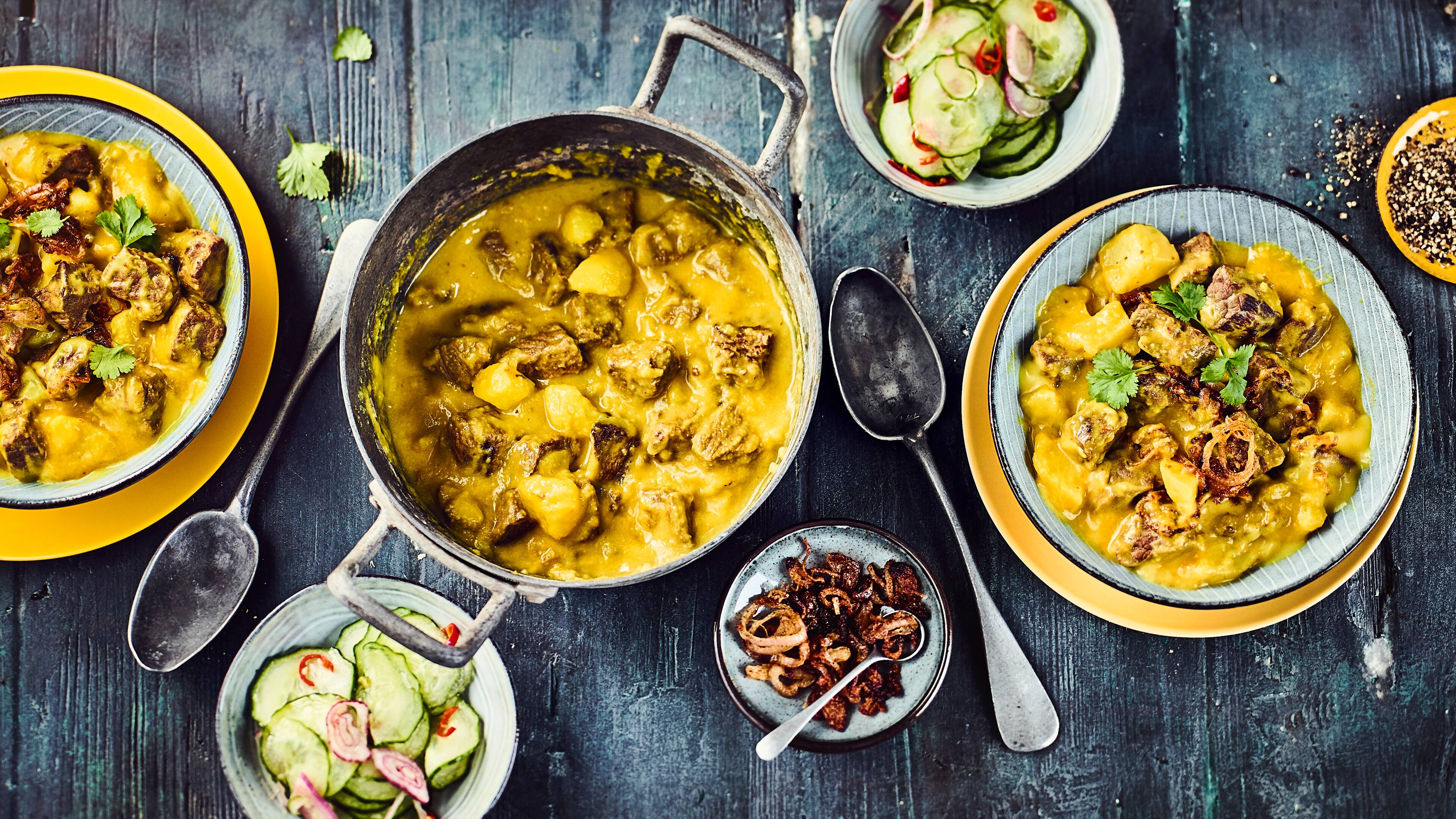 Gelbes Rindfleisch-Curry Unternehmen Sie einen kulinarischen Ausflug in die duftende, würzige Küche Asiens – mit unserem Rindfleisch-Curry-Rezept!