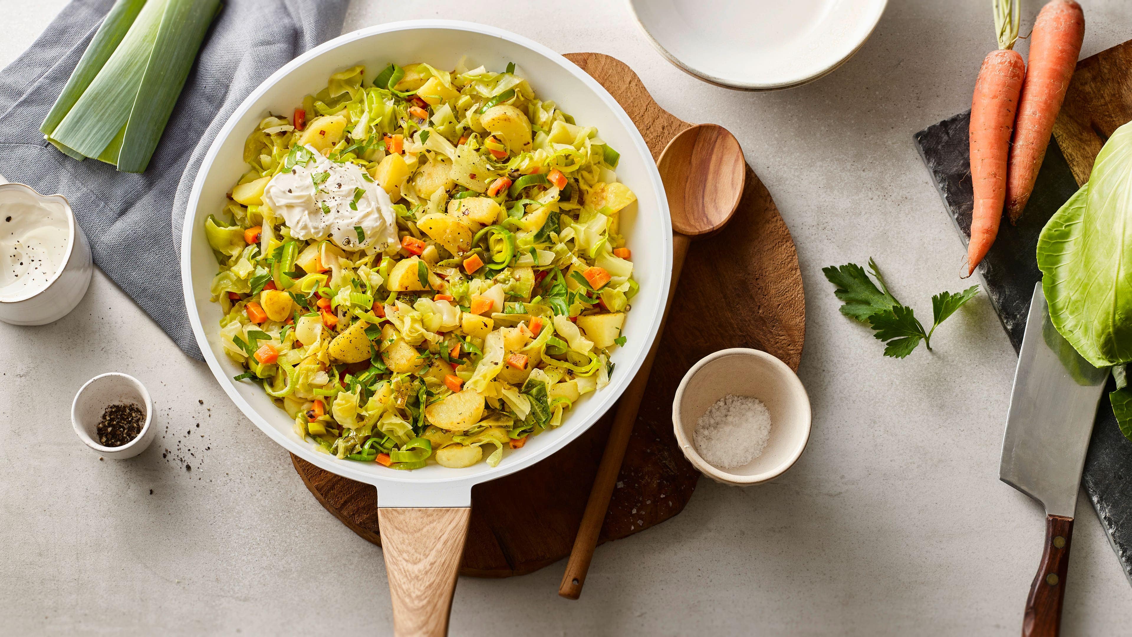 Vegetarische Spitzkohlpfanne Vegetarische Spitzkohlpfanne