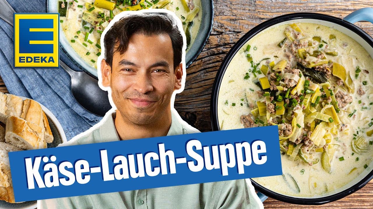 Käse-Lauch-Suppe mit Hackfleisch YouTube Platzhalterbild für ein Video mit dem Titel 'Käse-Lauch-Suppe mit Hackfleisch'.