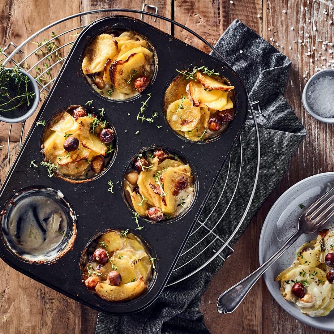 Kartoffelgratin mit Nüssen