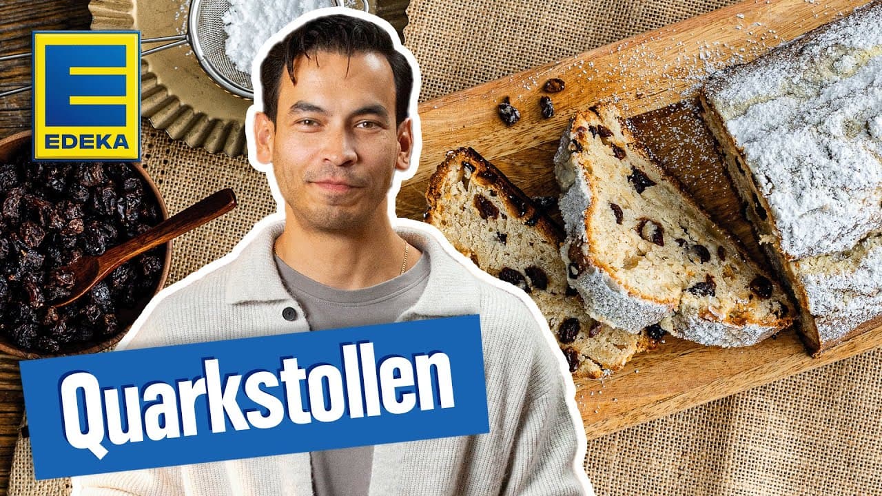 Quarkstollen mit Puderzucker YouTube Platzhalterbild für ein Video mit dem Titel 'Quarkstollen mit Puderzucker'.
