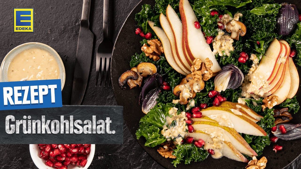 Grünkohlsalat mit Apfel und Nüssen YouTube Platzhalterbild für ein Video mit dem Titel 'Grünkohlsalat mit Apfel und Nüssen'.