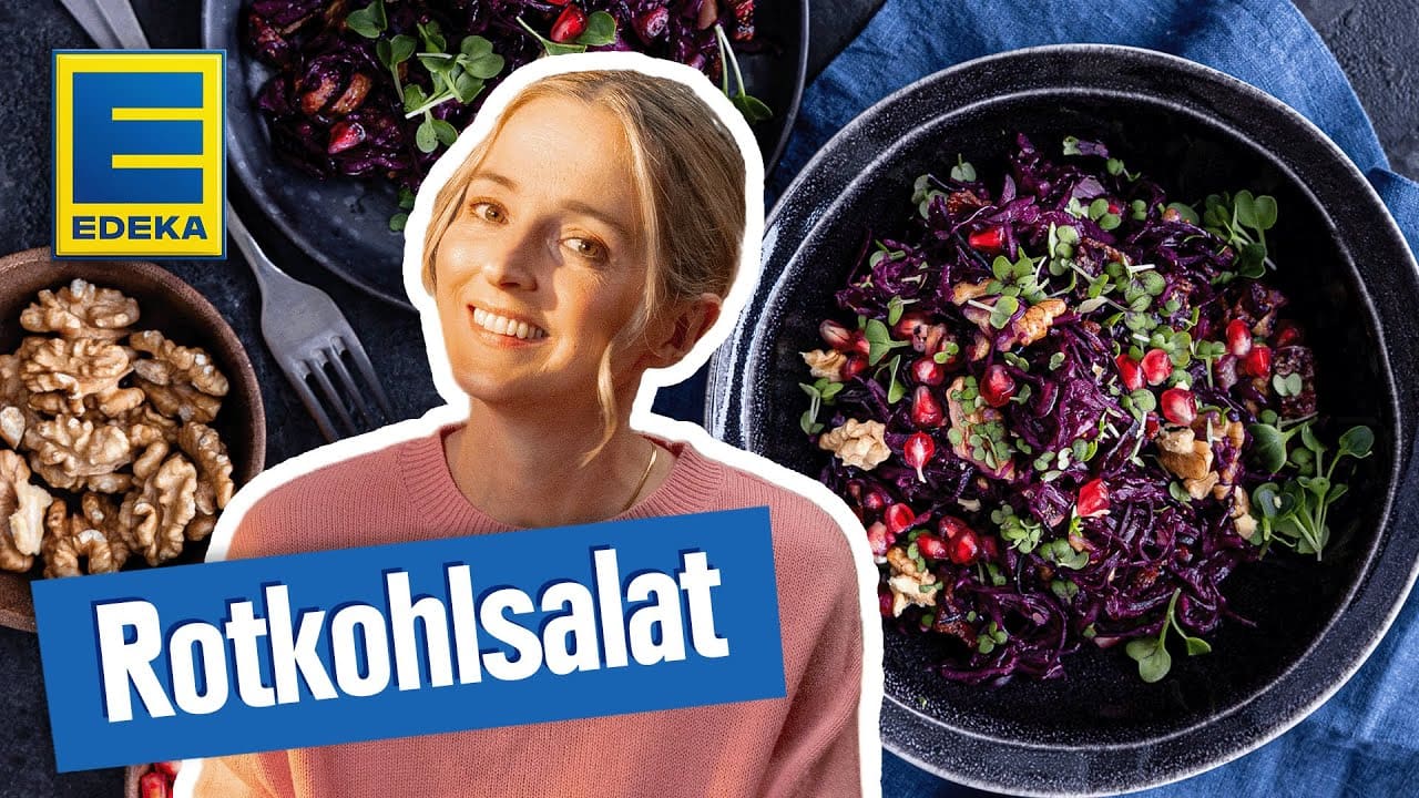 Rotkohlsalat mit Granatapfel und Speck YouTube Platzhalterbild für ein Video mit dem Titel 'Rotkohlsalat mit Granatapfel und Speck'.