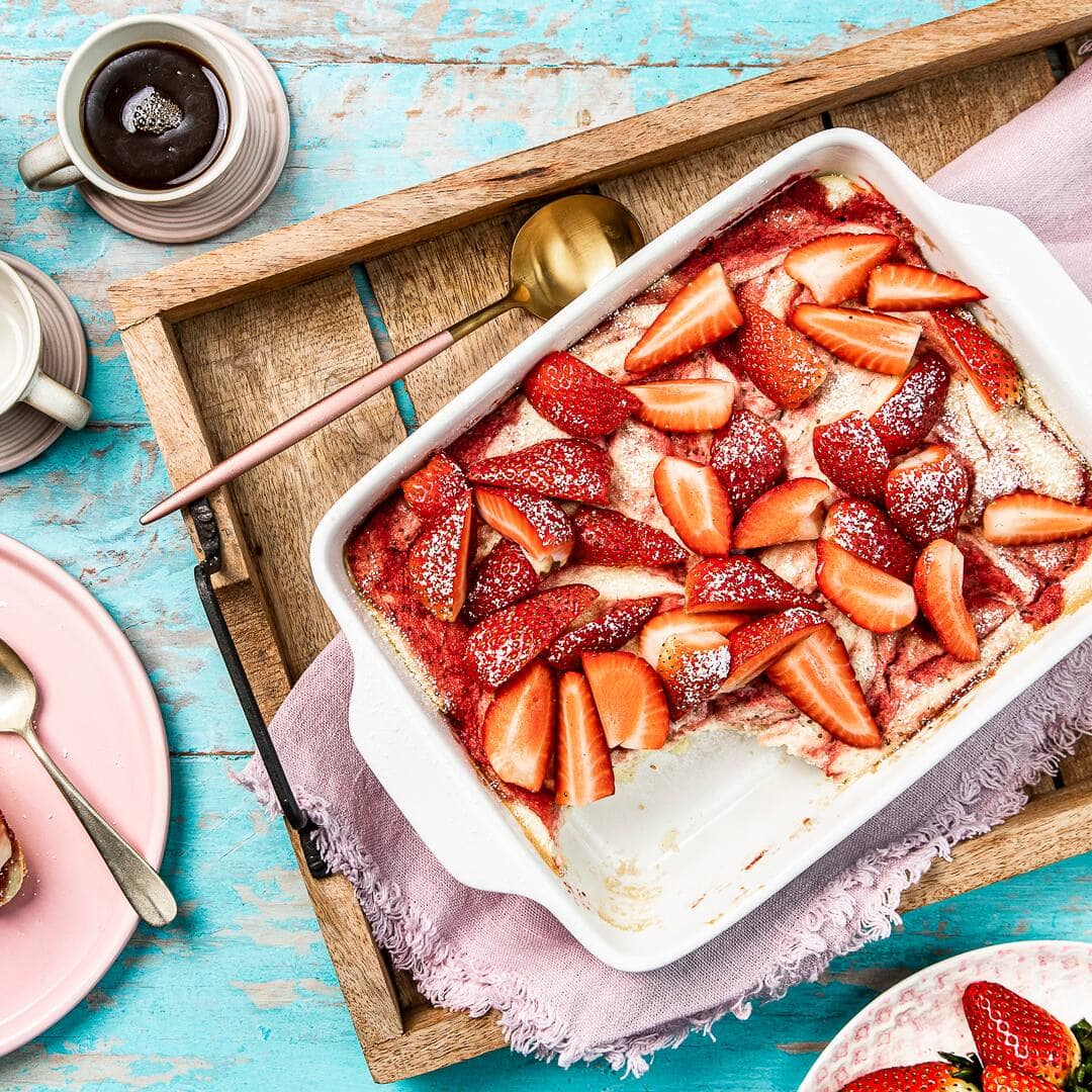 Quarkauflauf mit Erdbeeren