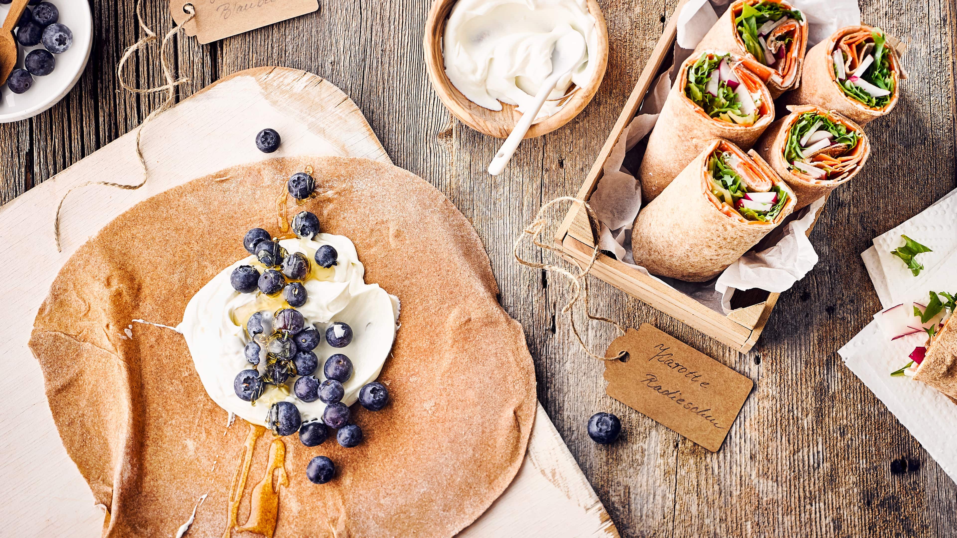 Wraps herzhaft und süß Wraps herzhaft und süß