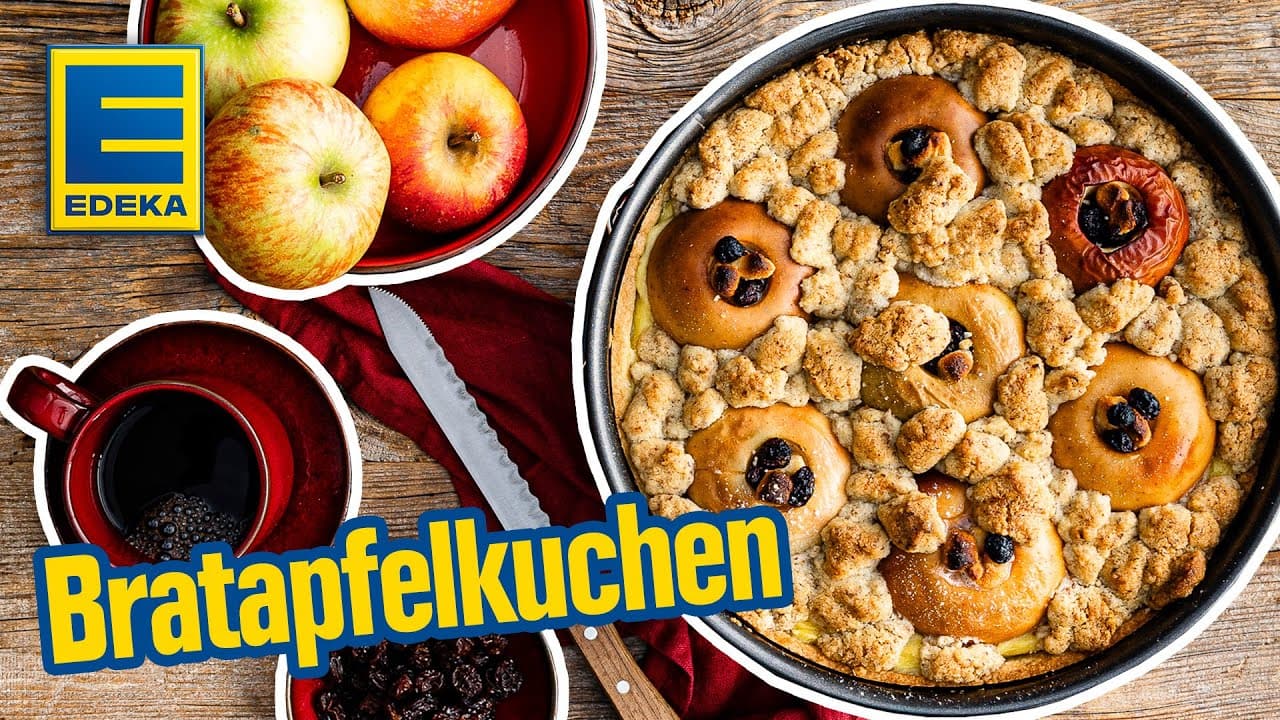 Bratapfelkuchen Rezept YouTube Platzhalterbild für ein Video mit dem Titel 'Bratapfelkuchen Rezept'.