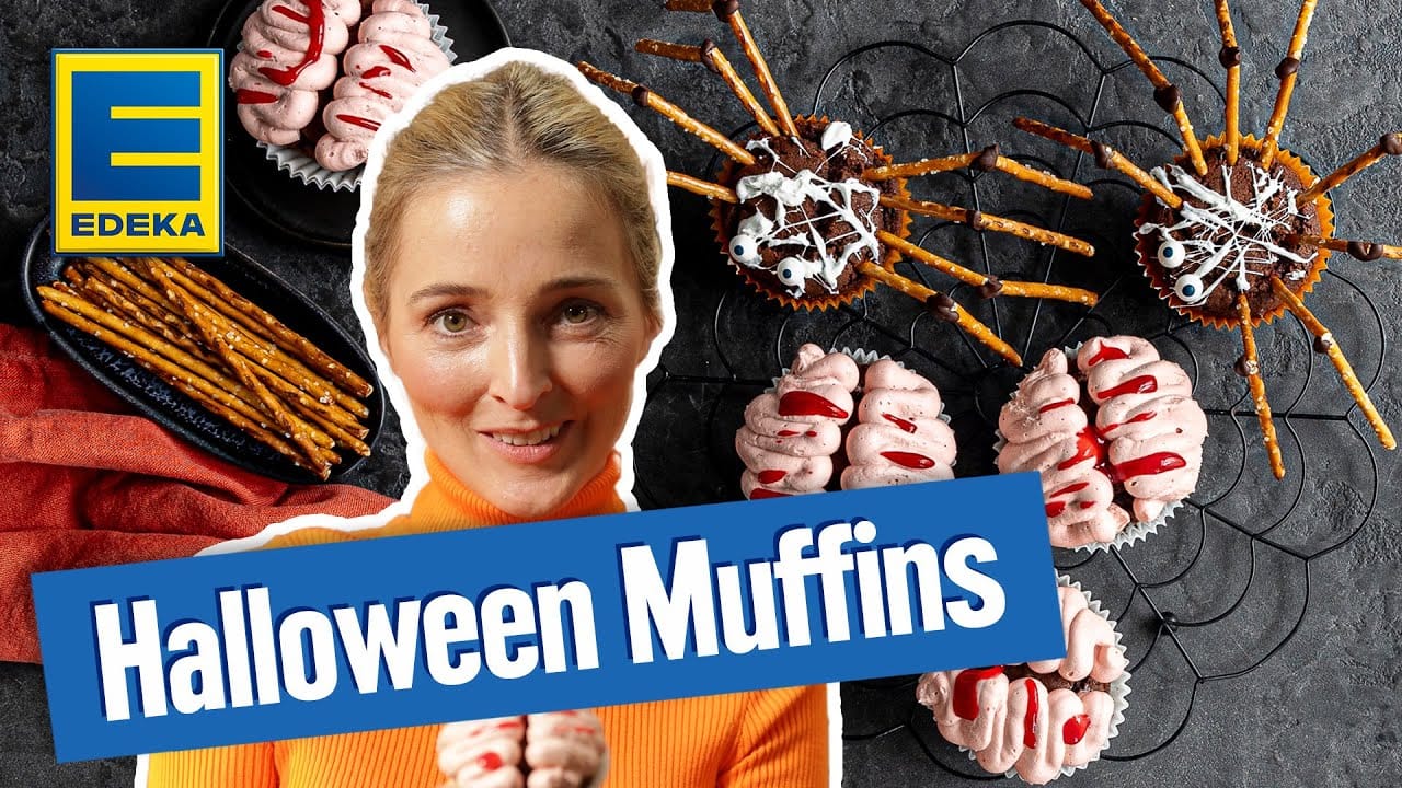 Halloween-Muffins YouTube Platzhalterbild für ein Video mit dem Titel 'Halloween-Muffins'.