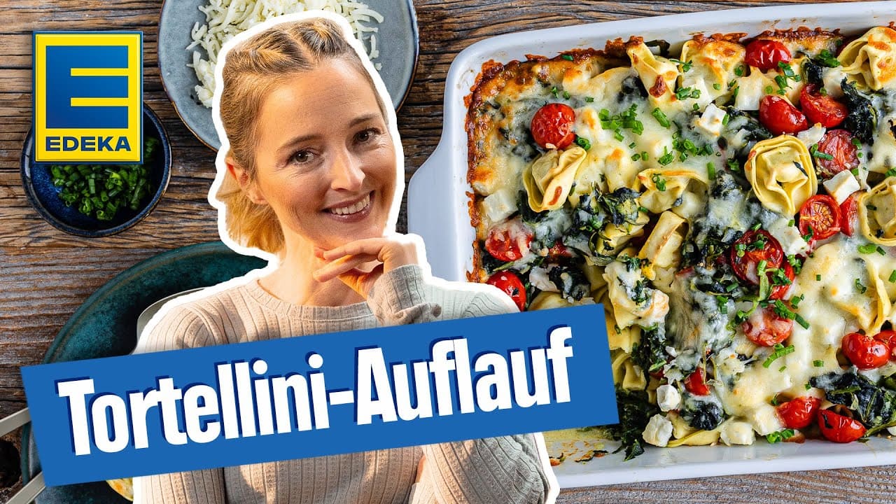 Tortellini Auflauf mit Spinat und Feta YouTube Platzhalterbild für ein Video mit dem Titel 'Tortellini Auflauf mit Spinat und Feta'.