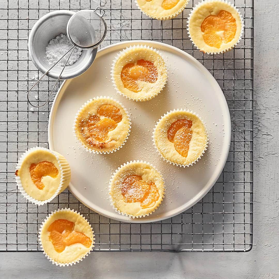 Käsekuchen Muffins mit Mandarinen