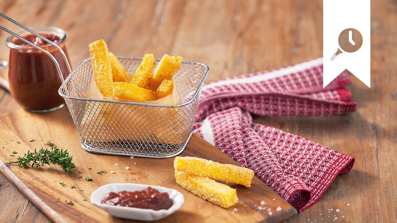 Polenta-Pommes mit Ketchup YouTube Platzhalterbild für ein Video mit dem Titel 'Polenta-Pommes mit Ketchup'.