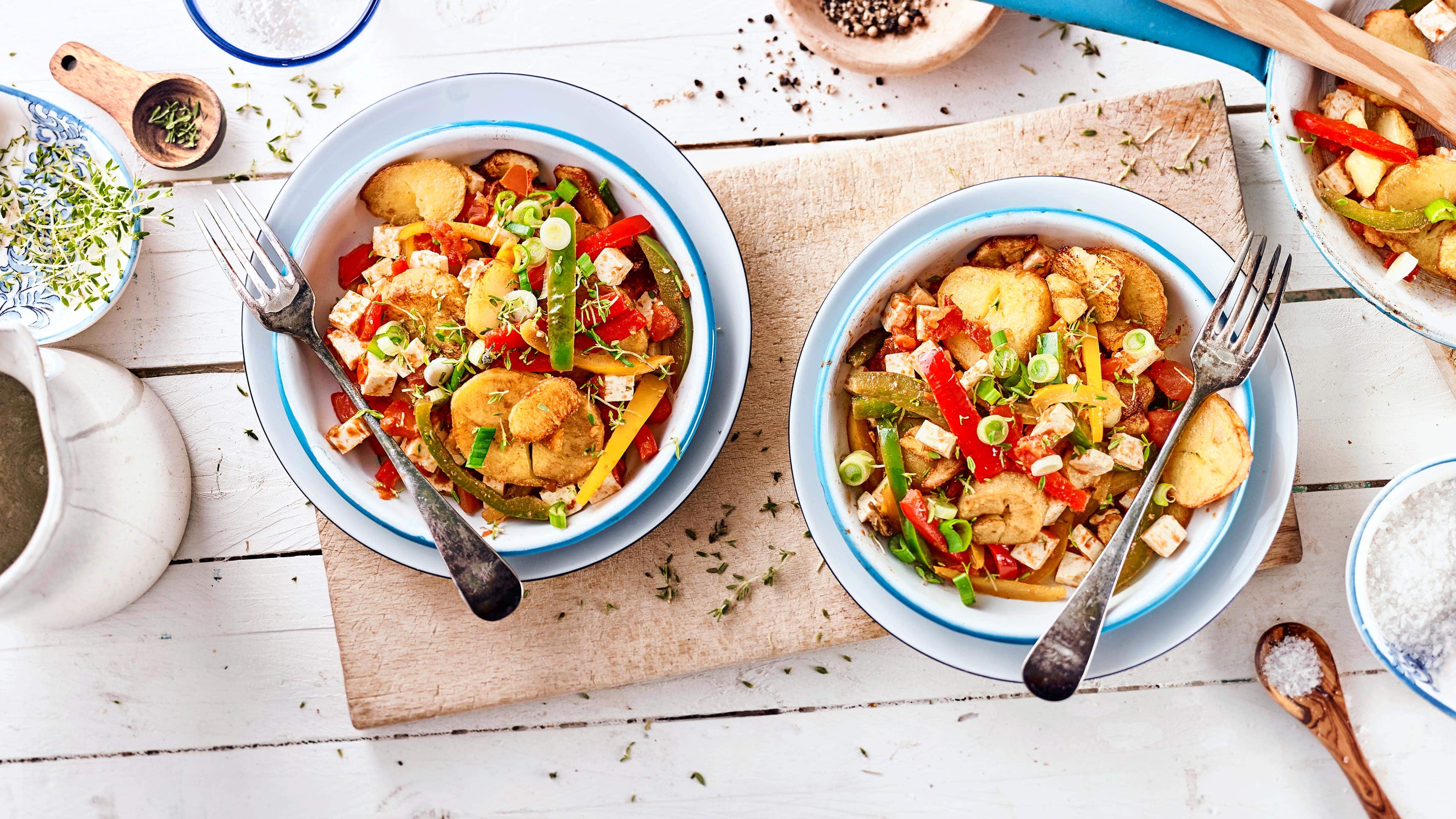 Kartoffelpfanne mit Feta Kartoffelpfanne mit Feta