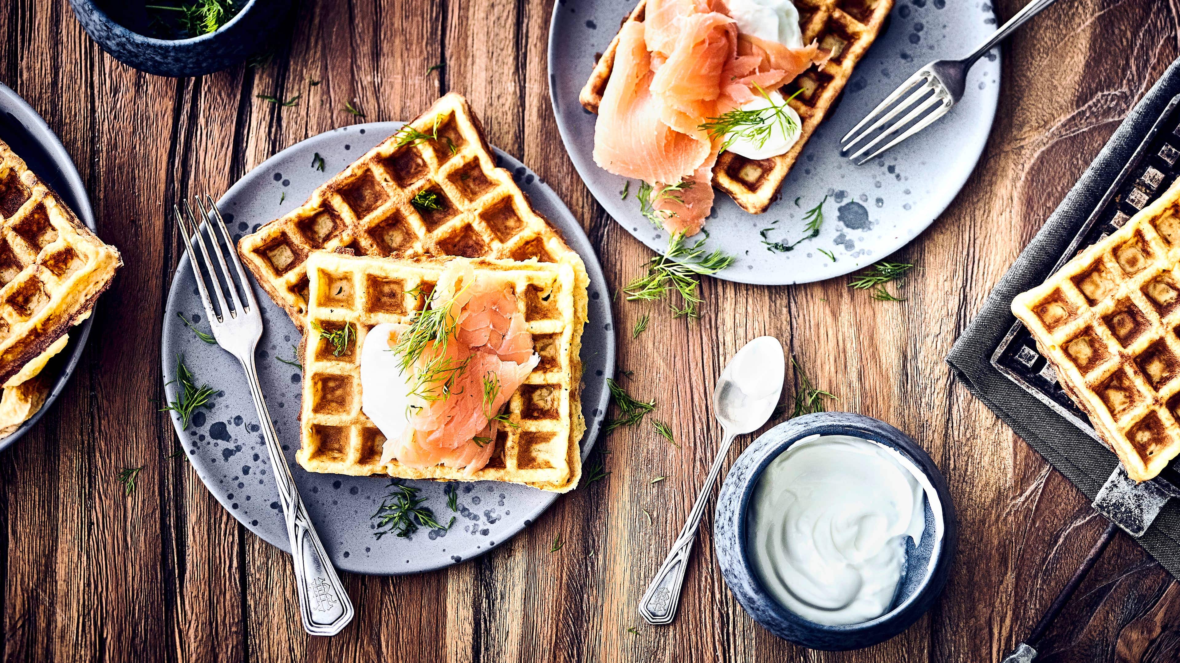 Kartoffelwaffeln mit Lachs Kartoffelwaffeln mit Lachs