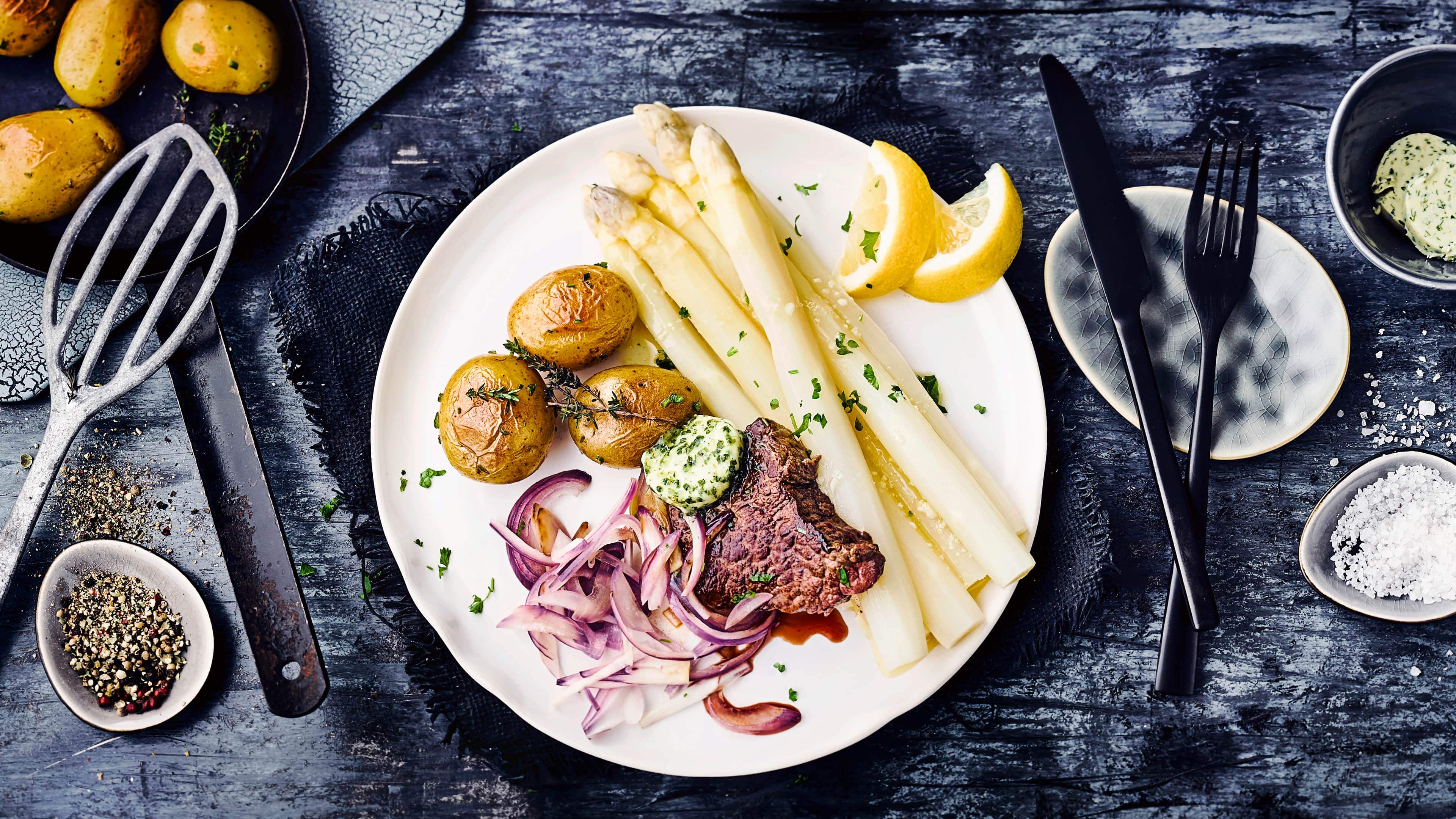 Spargel mit Filetsteak Spargel mit Filetsteak
