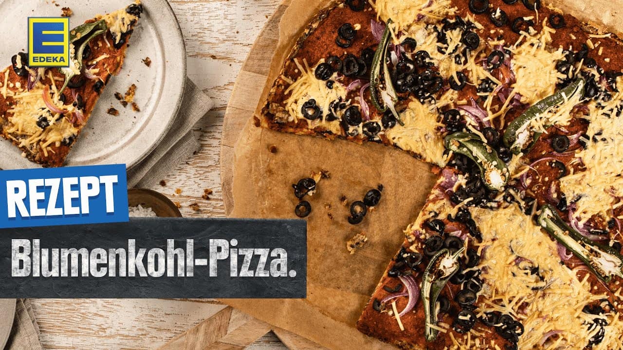 Blumenkohl-Pizza YouTube Platzhalterbild für ein Video mit dem Titel 'Blumenkohl-Pizza'.