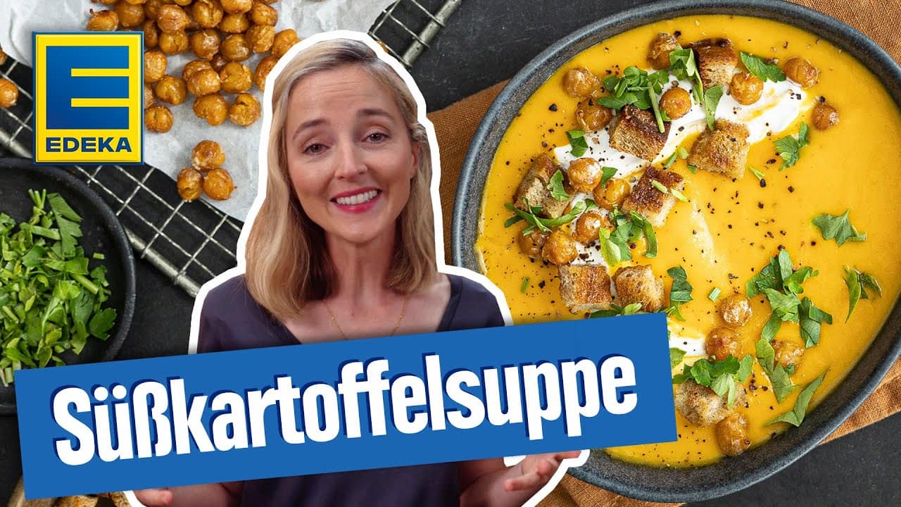 Süßkartoffelsuppe YouTube Platzhalterbild für ein Video mit dem Titel 'Süßkartoffelsuppe'.
