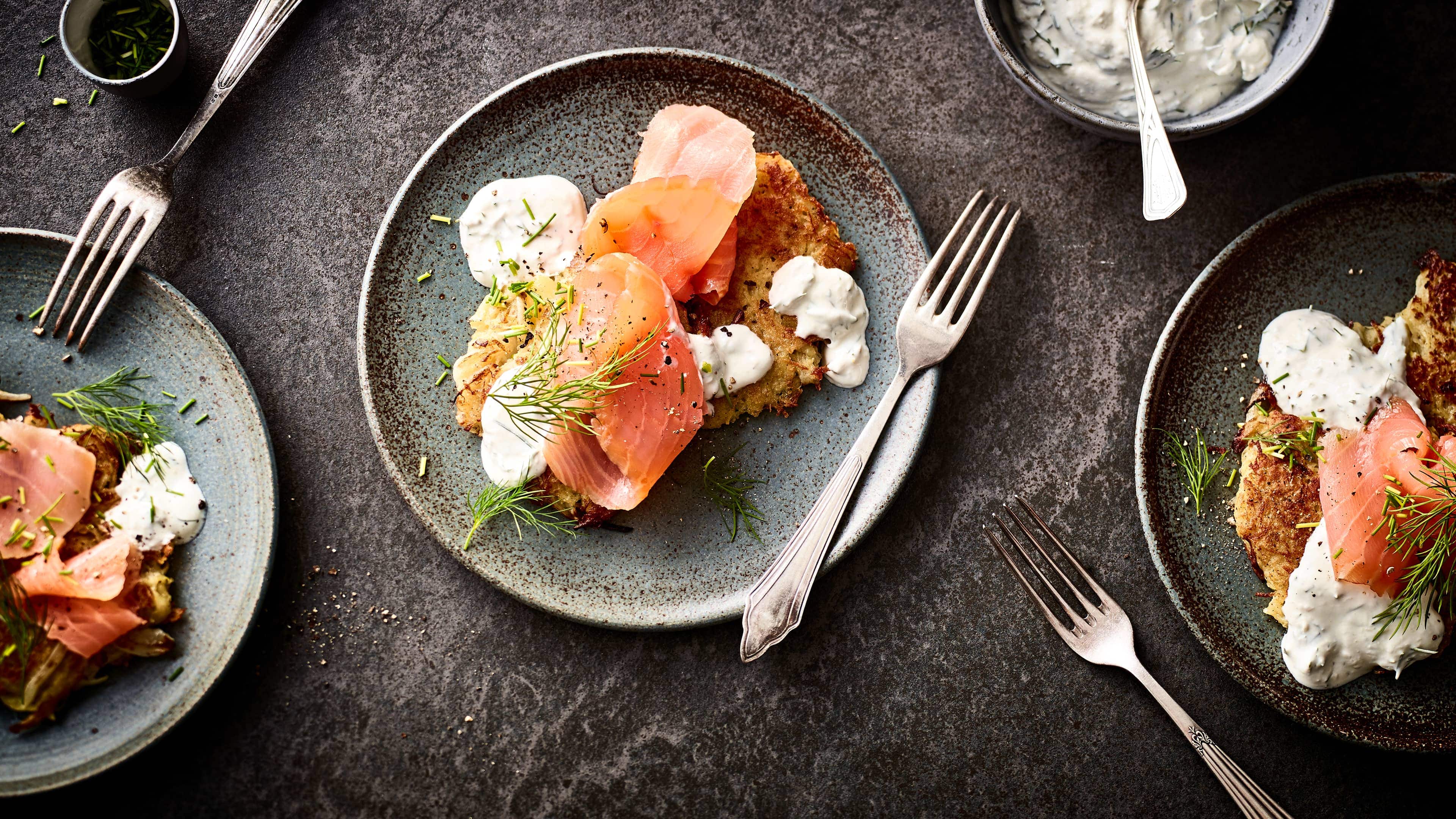 Kartoffelpuffer mit Lachs Kartoffelpuffer mit Lachs
