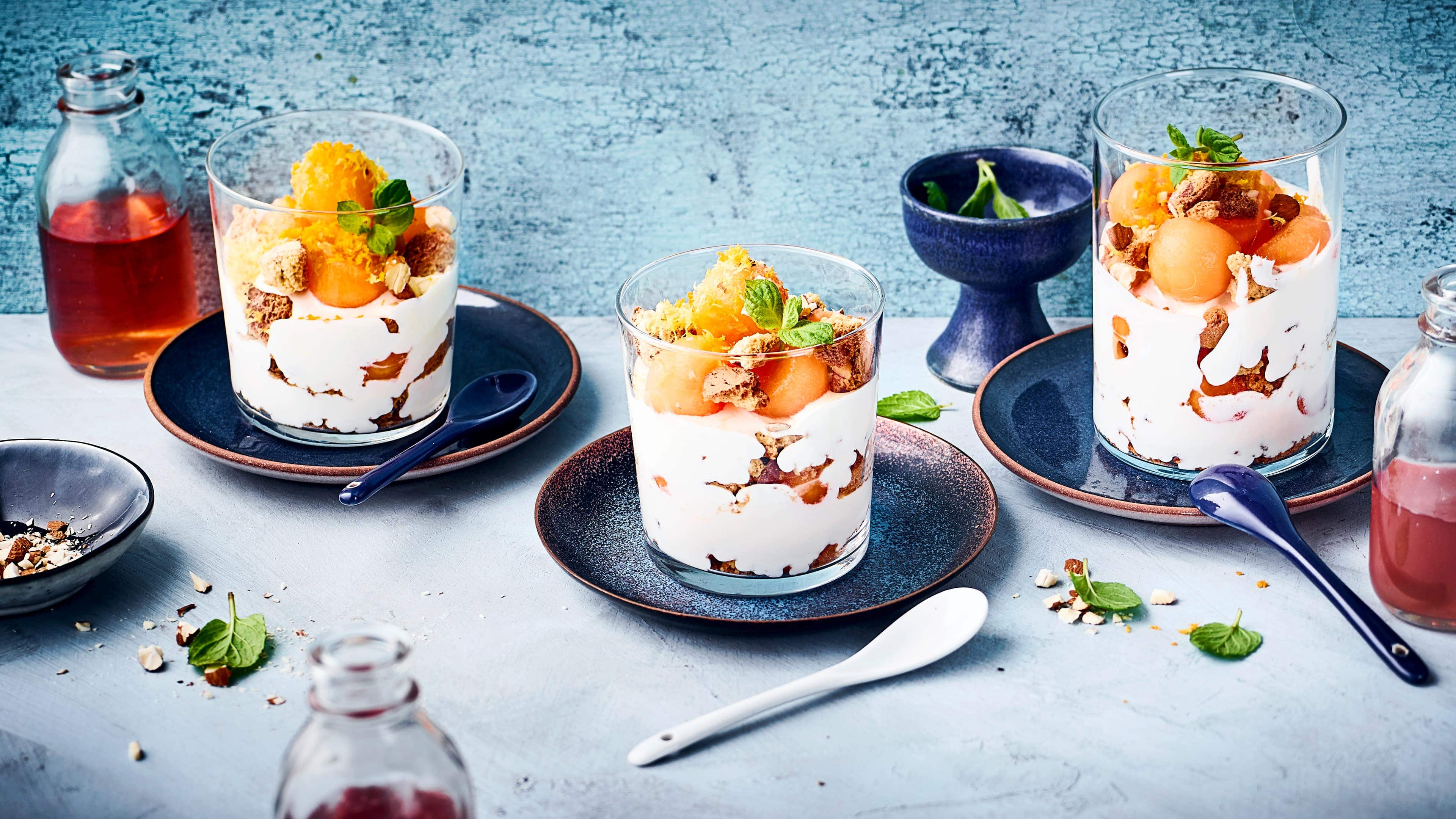Melonen-Mascarpone-Dessert Melonen-Mascarpone-Dessert