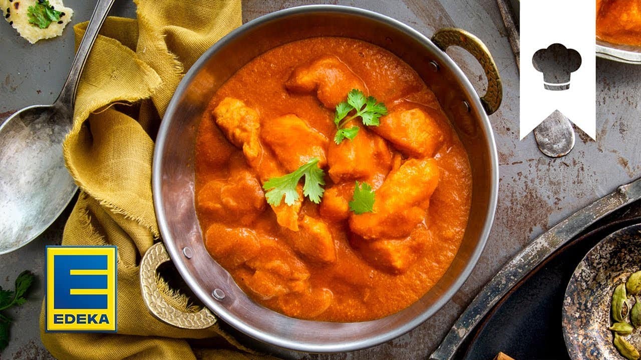 Butter Chicken Rezept YouTube Platzhalterbild für ein Video mit dem Titel 'Butter Chicken Rezept'.