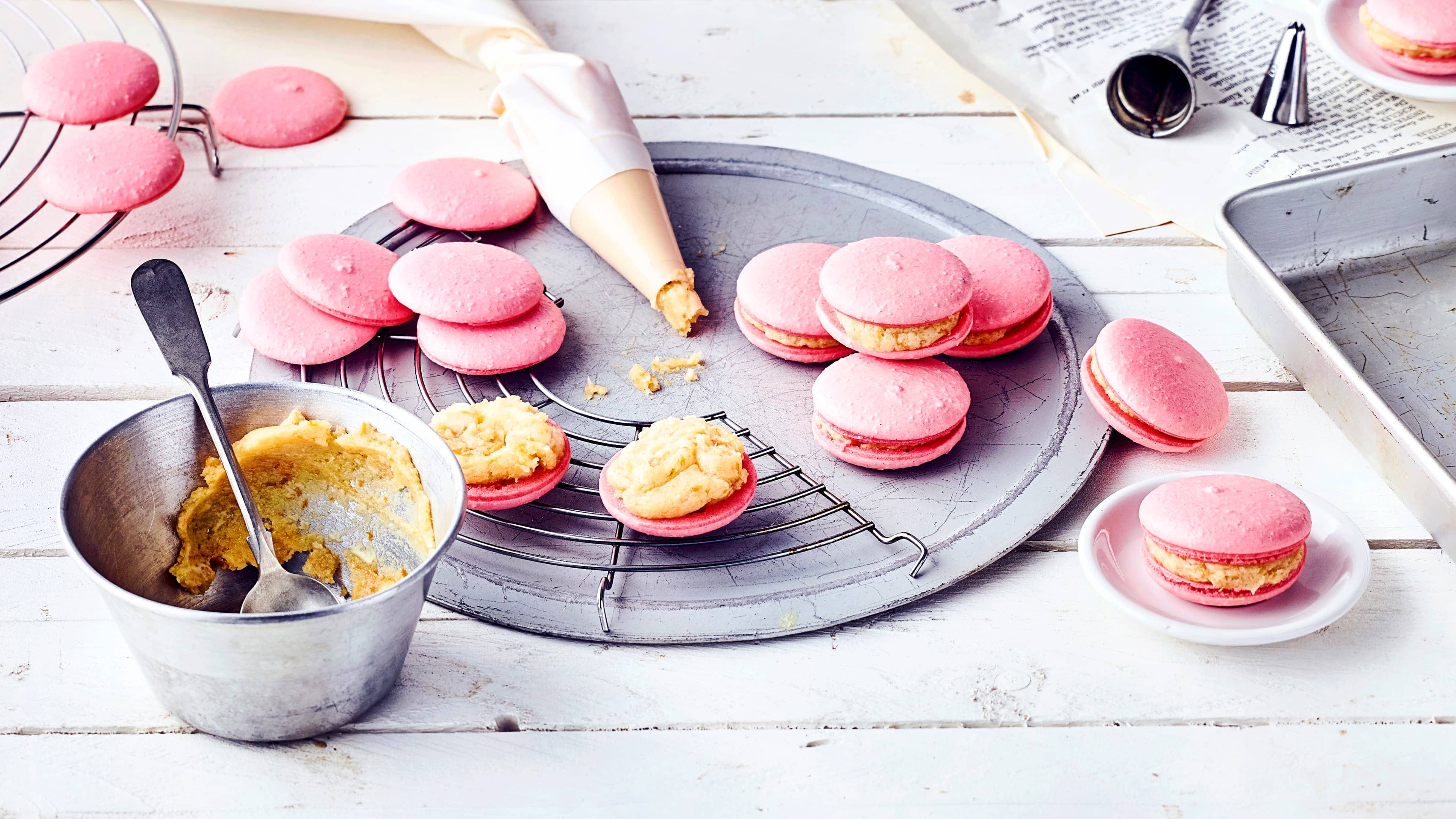 Macarons mit Orangencreme Macarons mit Orangencreme