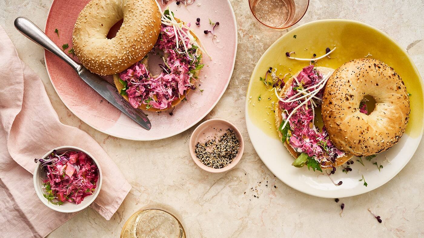 Bagels mit Rote-Bete-Salat Bagels mit Rote-Bete-Salat