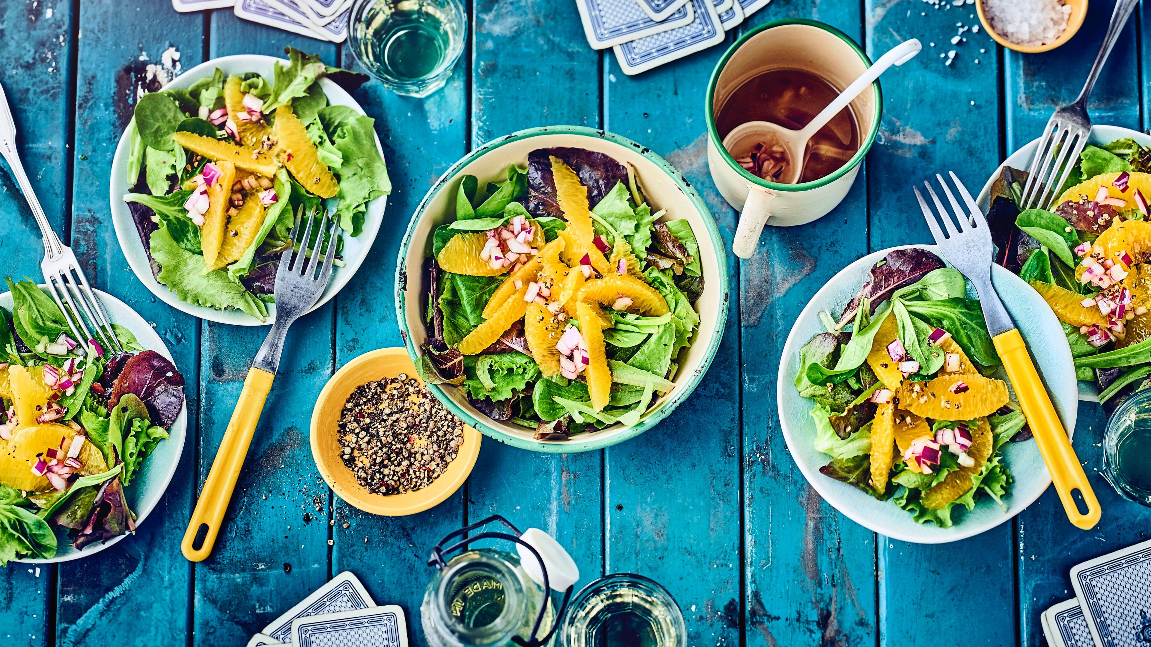 Blattsalat m. Orangenspalten Blattsalat m. Orangenspalten