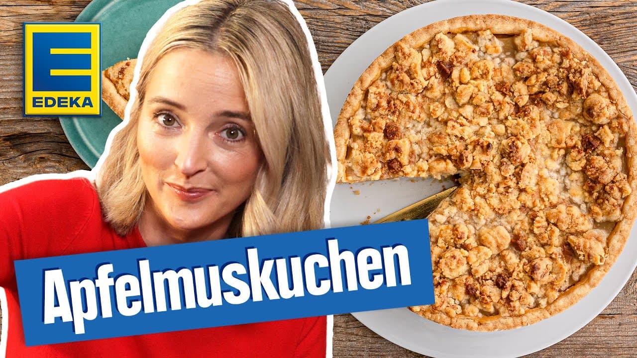 Apfelmuskuchen mit Karamellstreuseln YouTube Platzhalterbild für ein Video mit dem Titel 'Apfelmuskuchen mit Karamellstreuseln'.