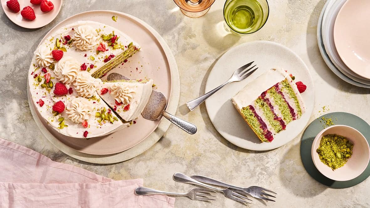 Pistazientorte mit Ricotta-Creme Pistazientorte mit Ricotta-Creme