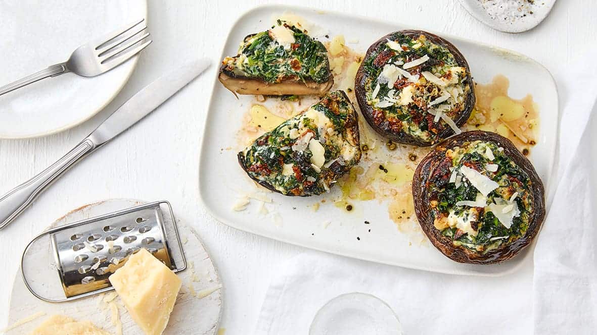 Portobello-Pilze mit Spinatfüllung Portobello-Pilze mit Spinatfüllung