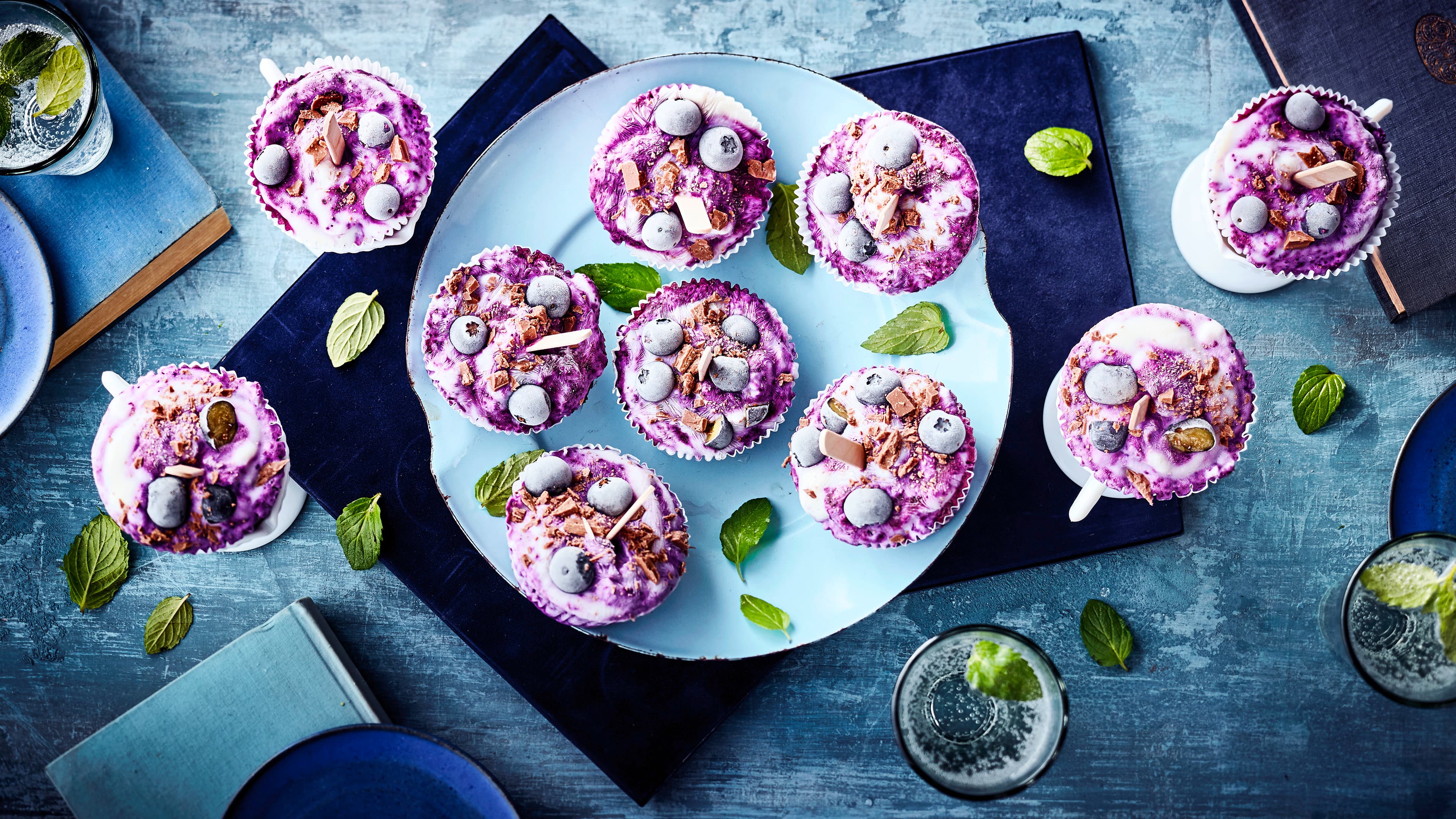 Blaubeereis-Muffins