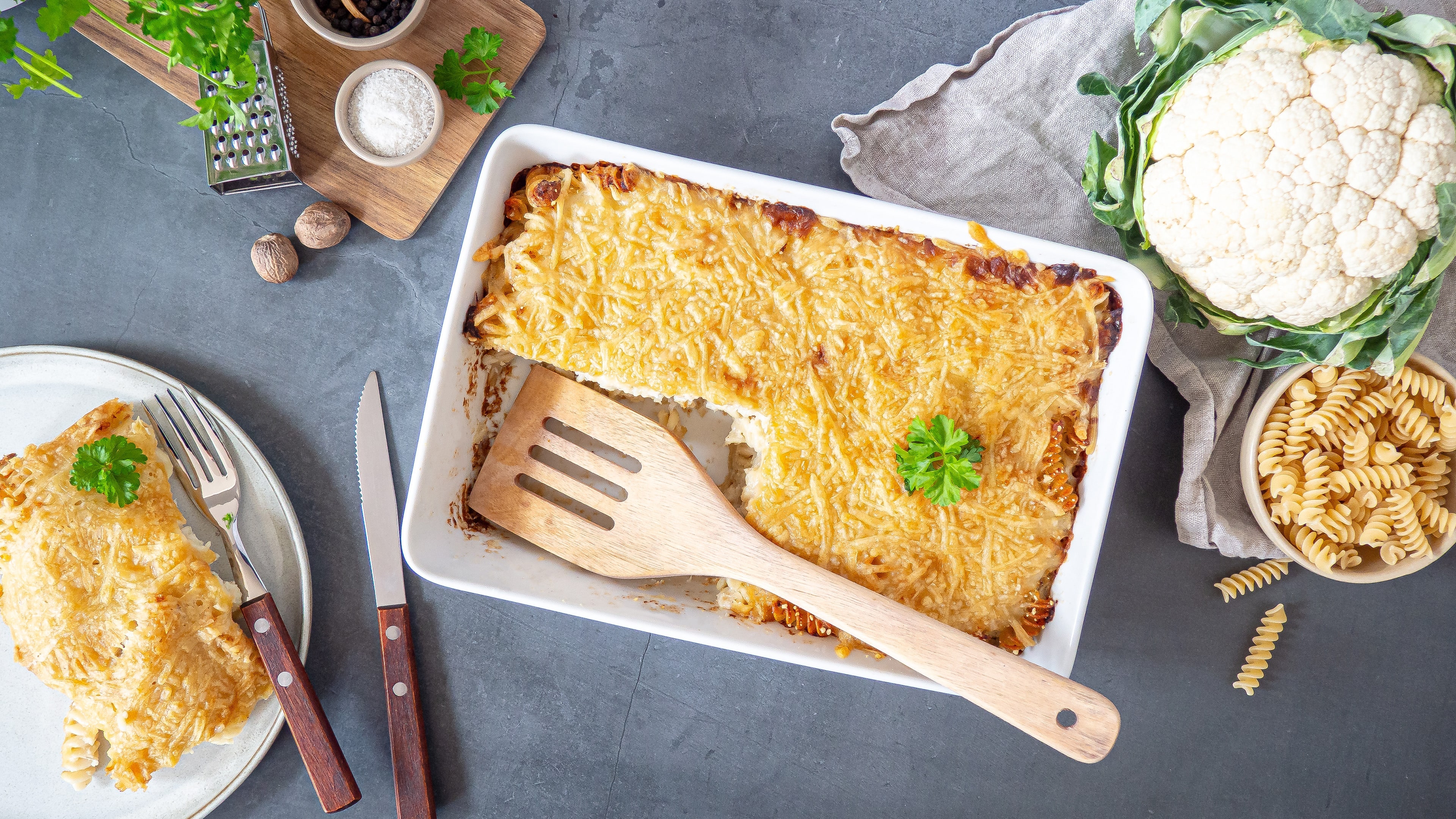 Blumenkohl-Nudel-Auflauf