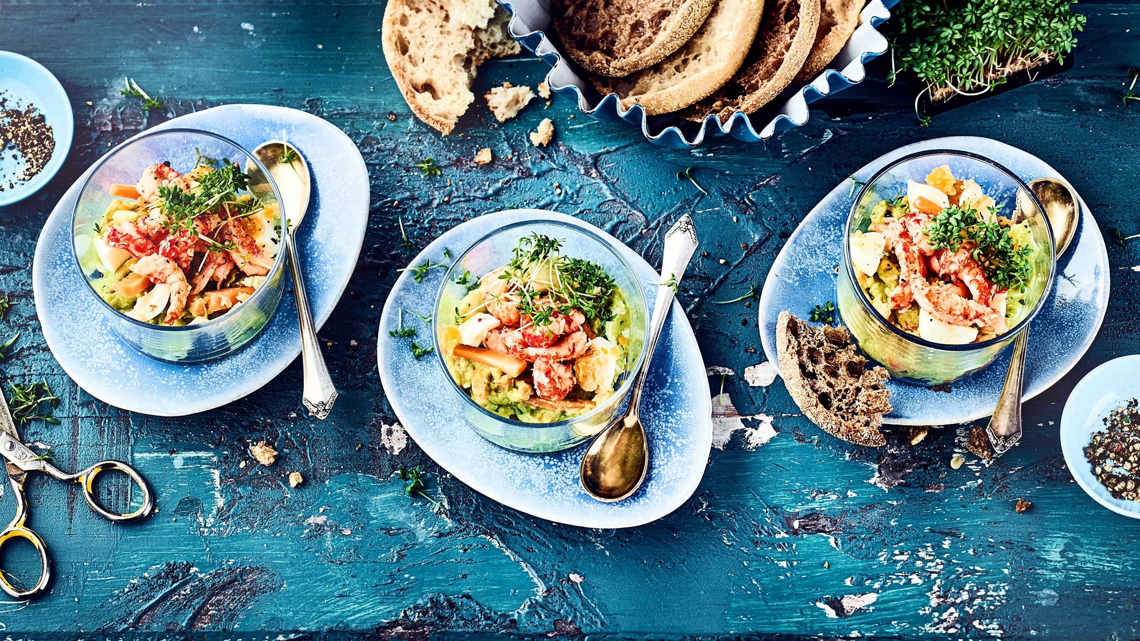 Eiersalat mit Flusskrebsen Eiersalat mit Flusskrebsen