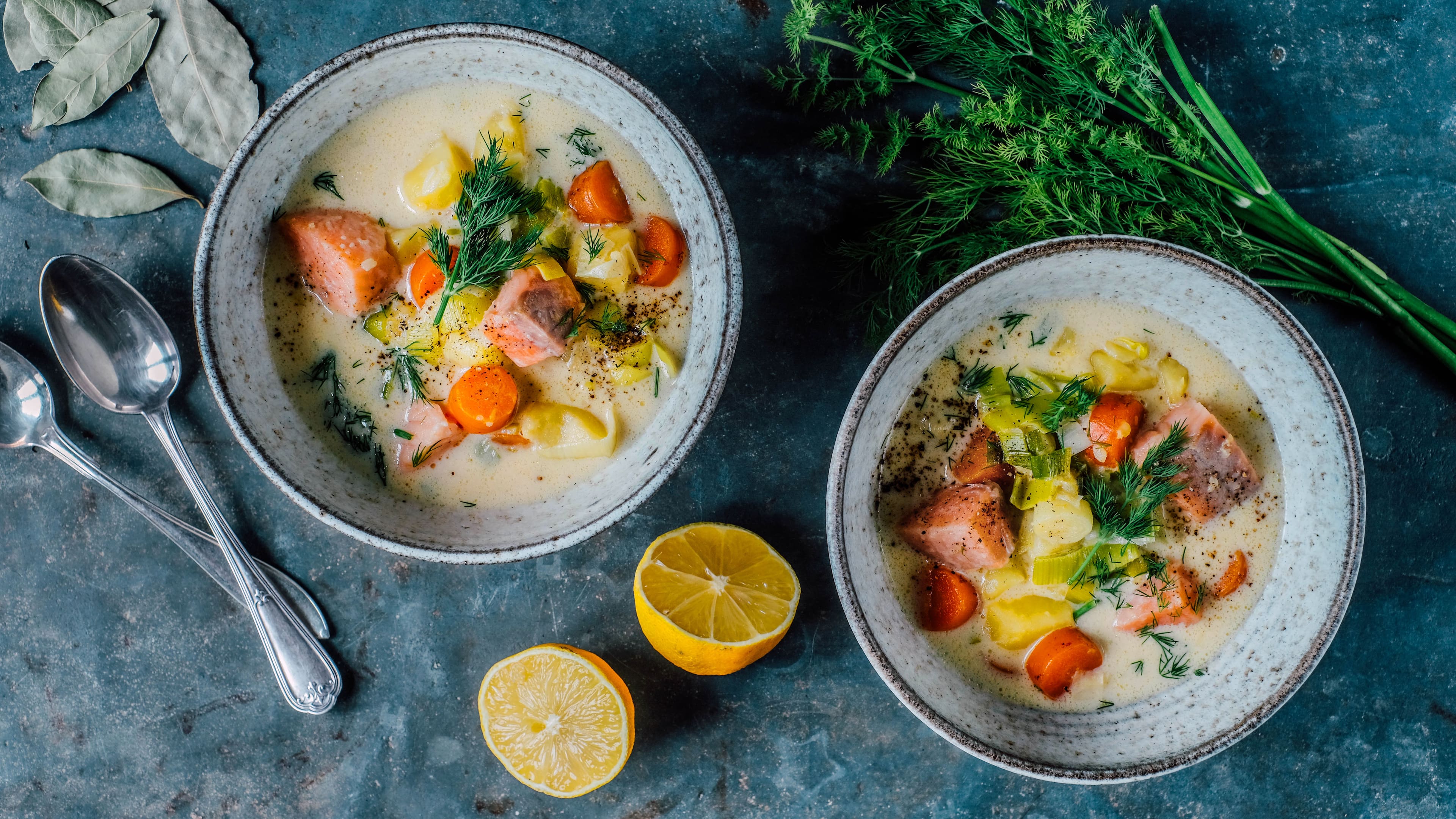 Finnische Lachssuppe Lohikeitto Finnische Lachssuppe Lohikeitto