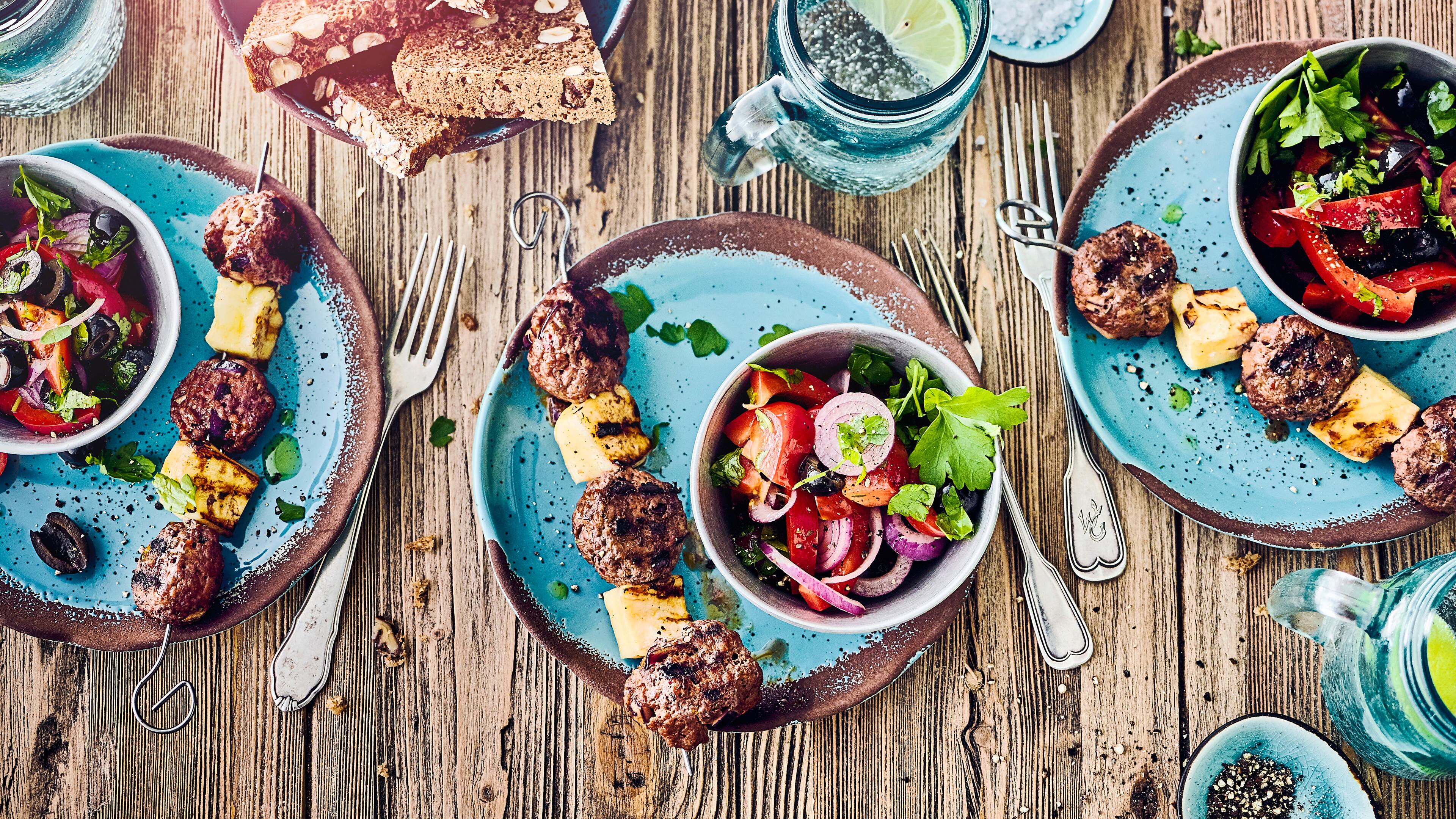 Hack-Grillkäse-Spieße Hack-Grillkäse-Spieße