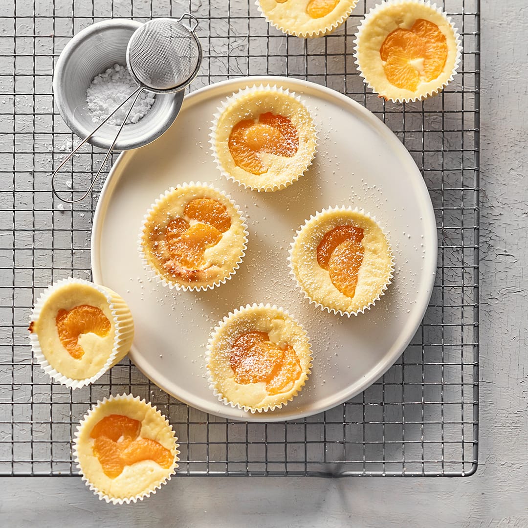 Käsekuchen Muffins mit Mandarinen