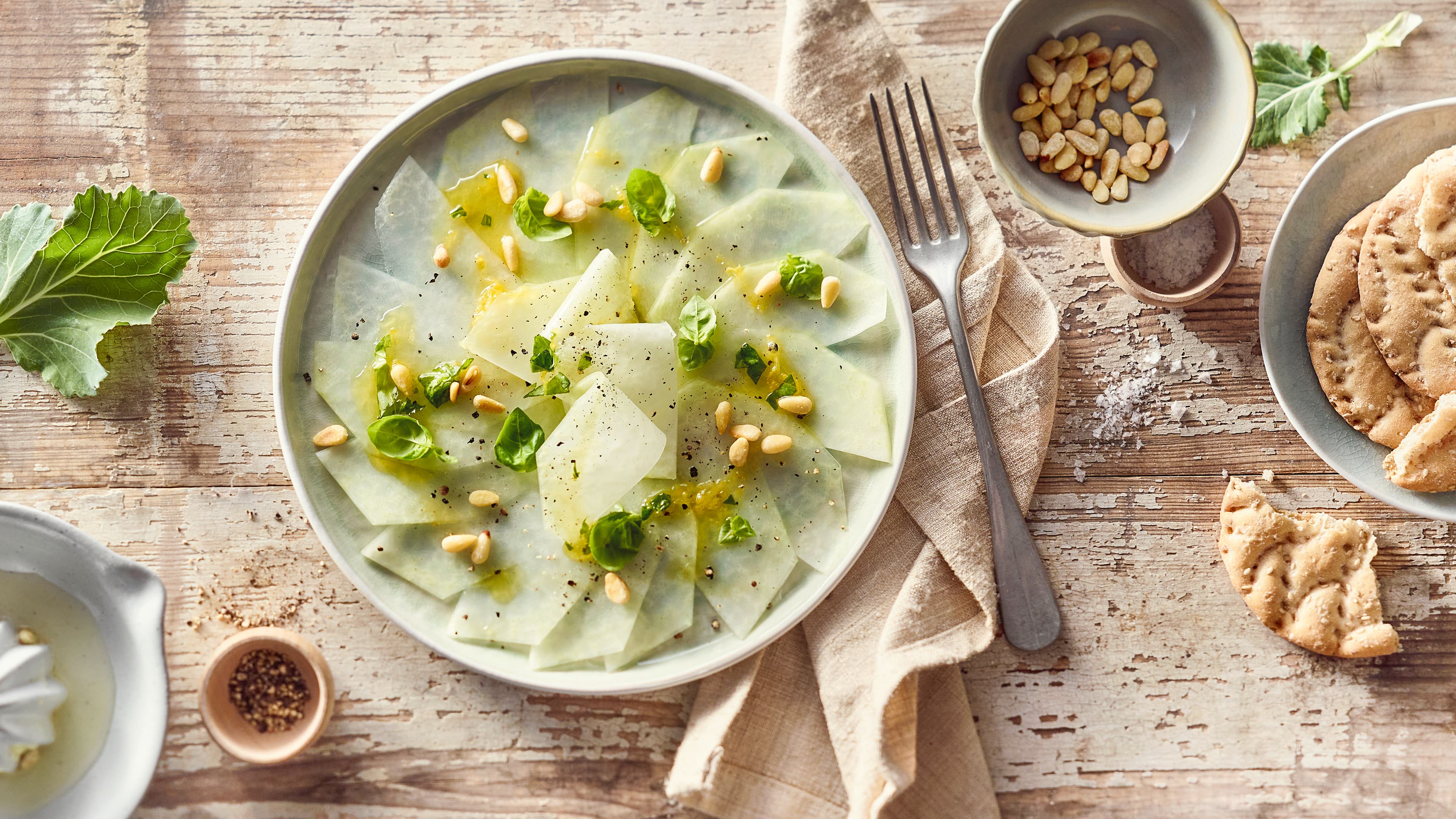 Kohlrabi-Carpaccio Kohlrabi-Carpaccio