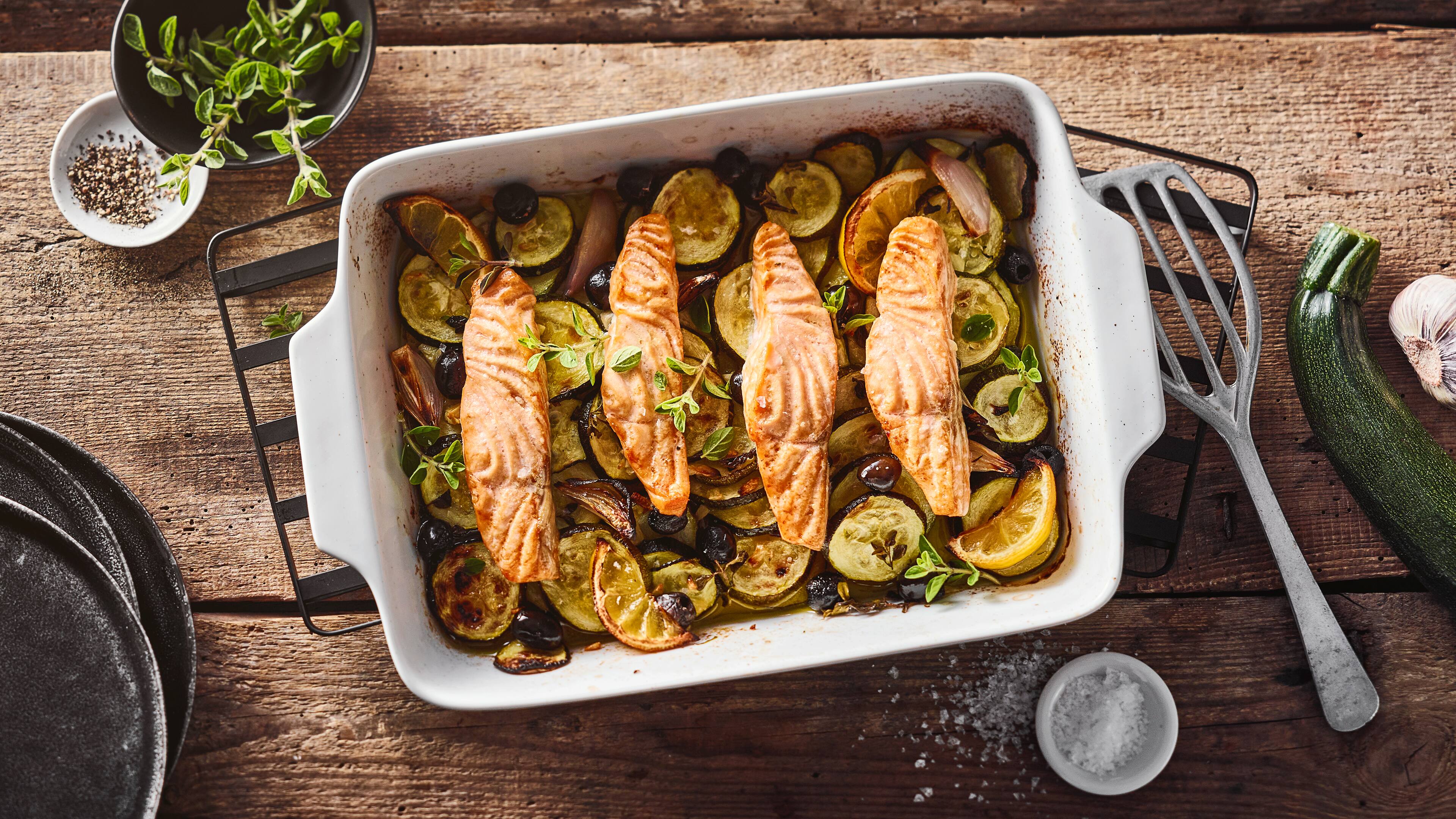 Lachs mit Zucchini Lachs mit Zucchini